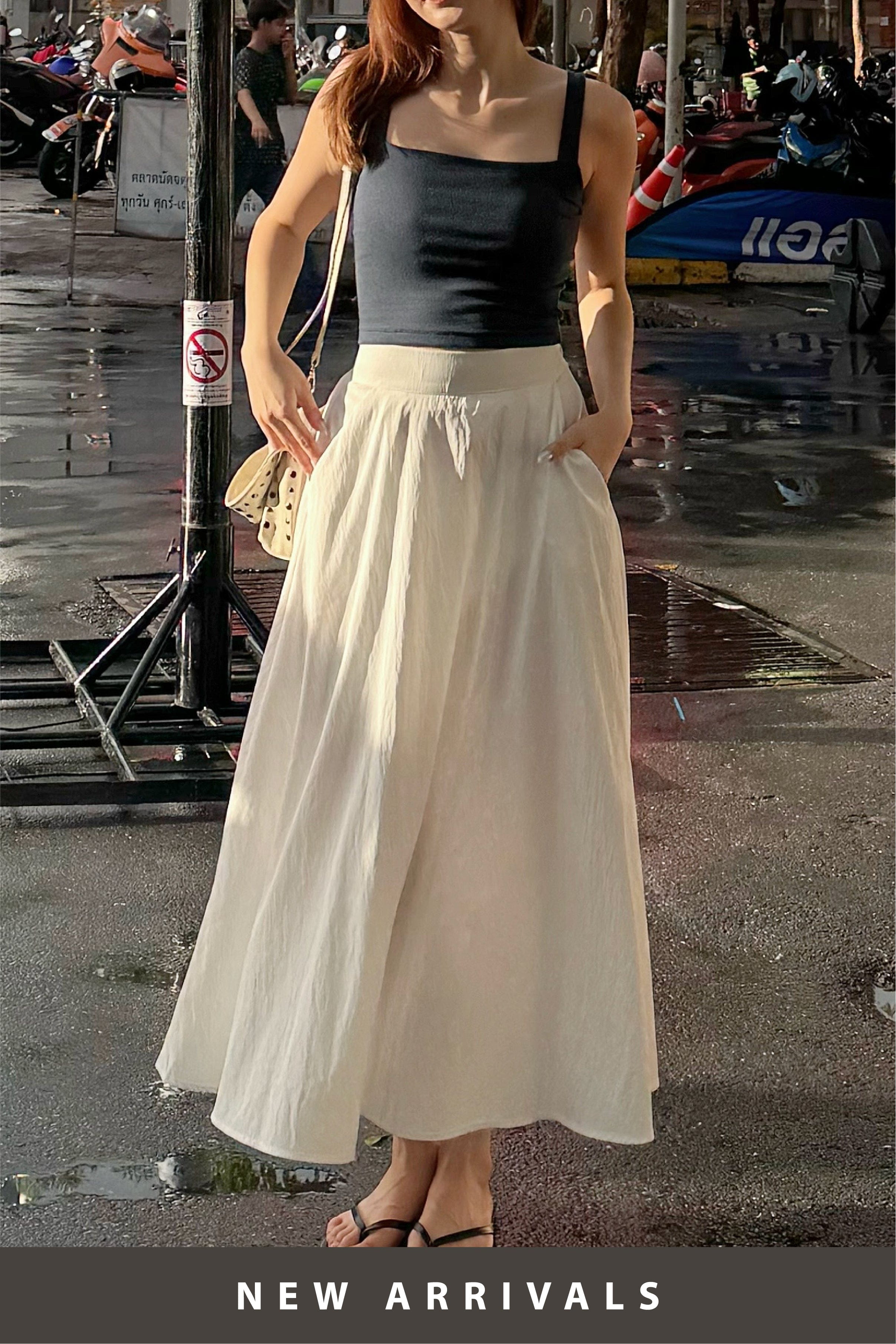 《 一連八日 夏末の最後新品🍧 𝗗𝗔𝗬 𝟲 》SokSok Long White Dress