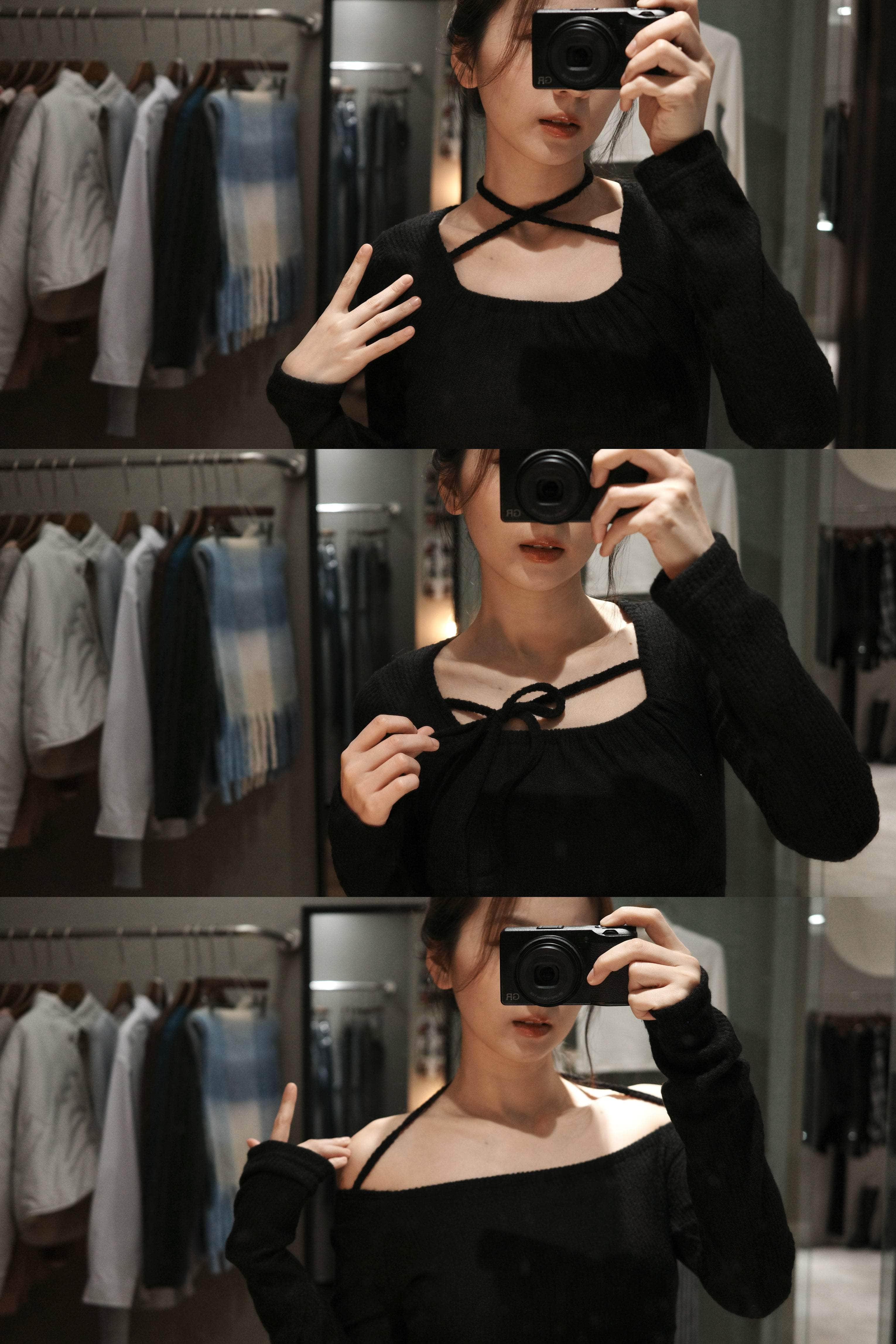 【 大降價 】1. 3-ways dress 小方領綁帶顯瘦連身裙