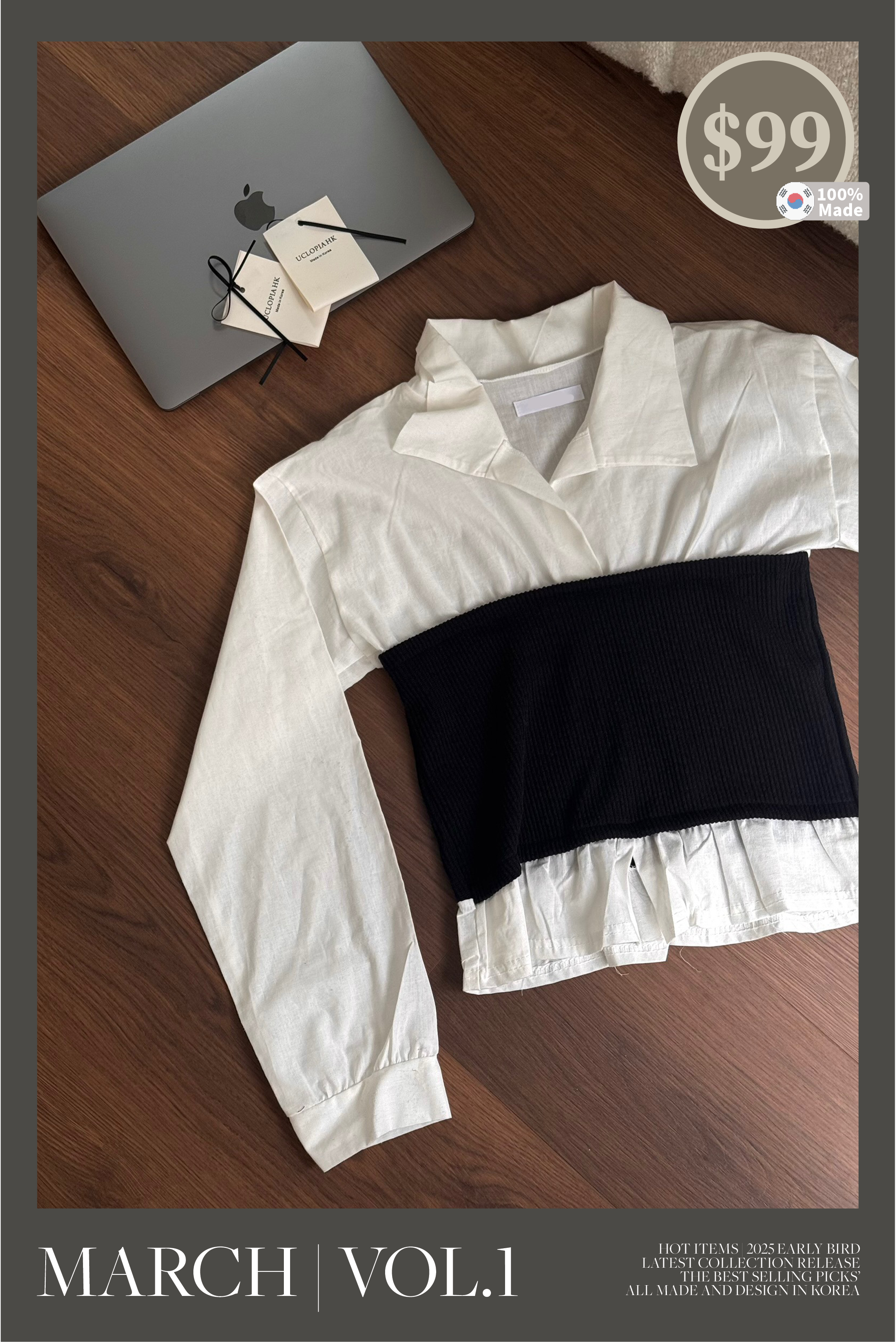 【 歷屆最大型!秋冬$99震撼價❗️#51】Office lady 拼色上衣