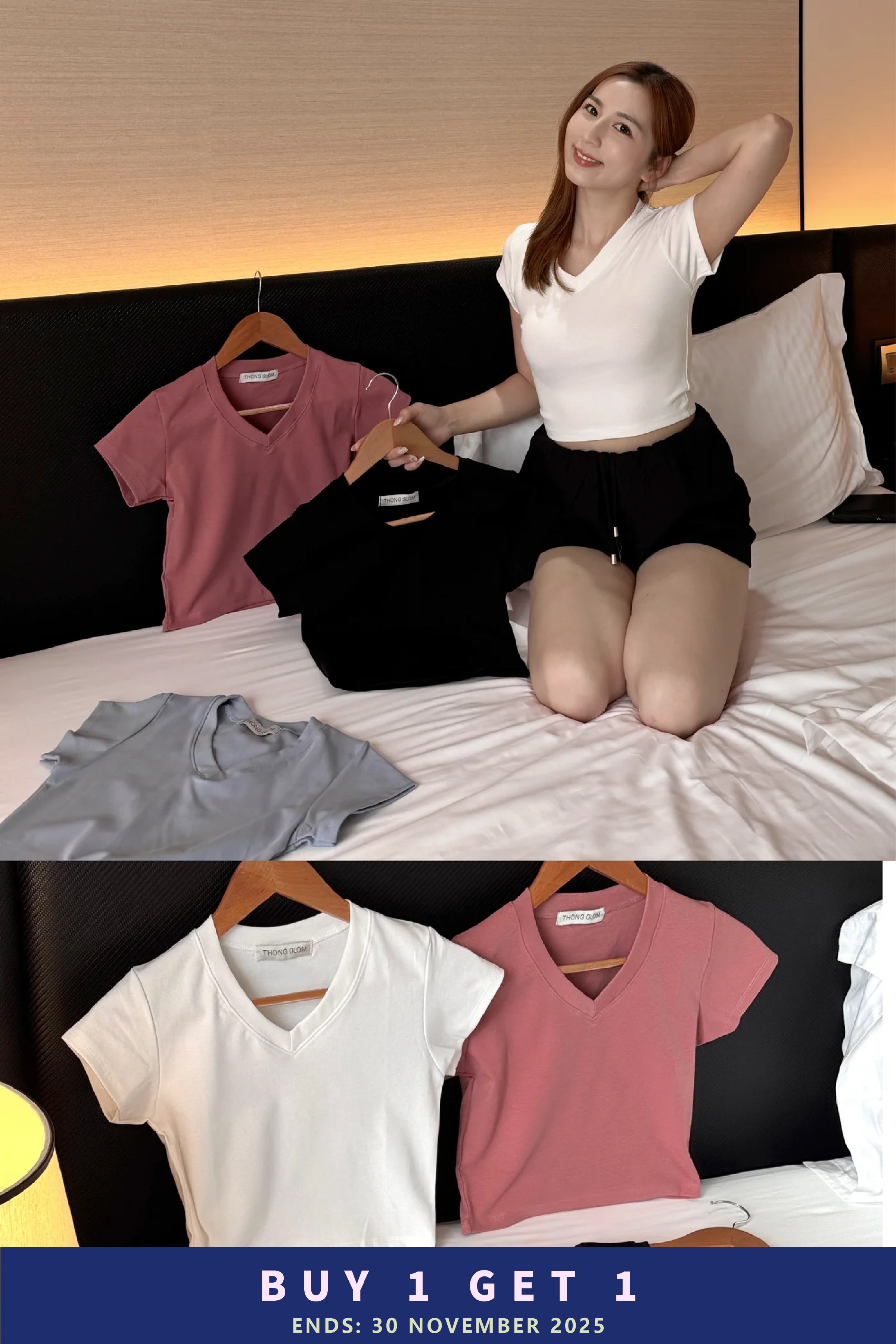 【泰國親身搜羅現貨🇹🇭】 My Clothes Friend 系列 ~ Basic V領 Crop Tee