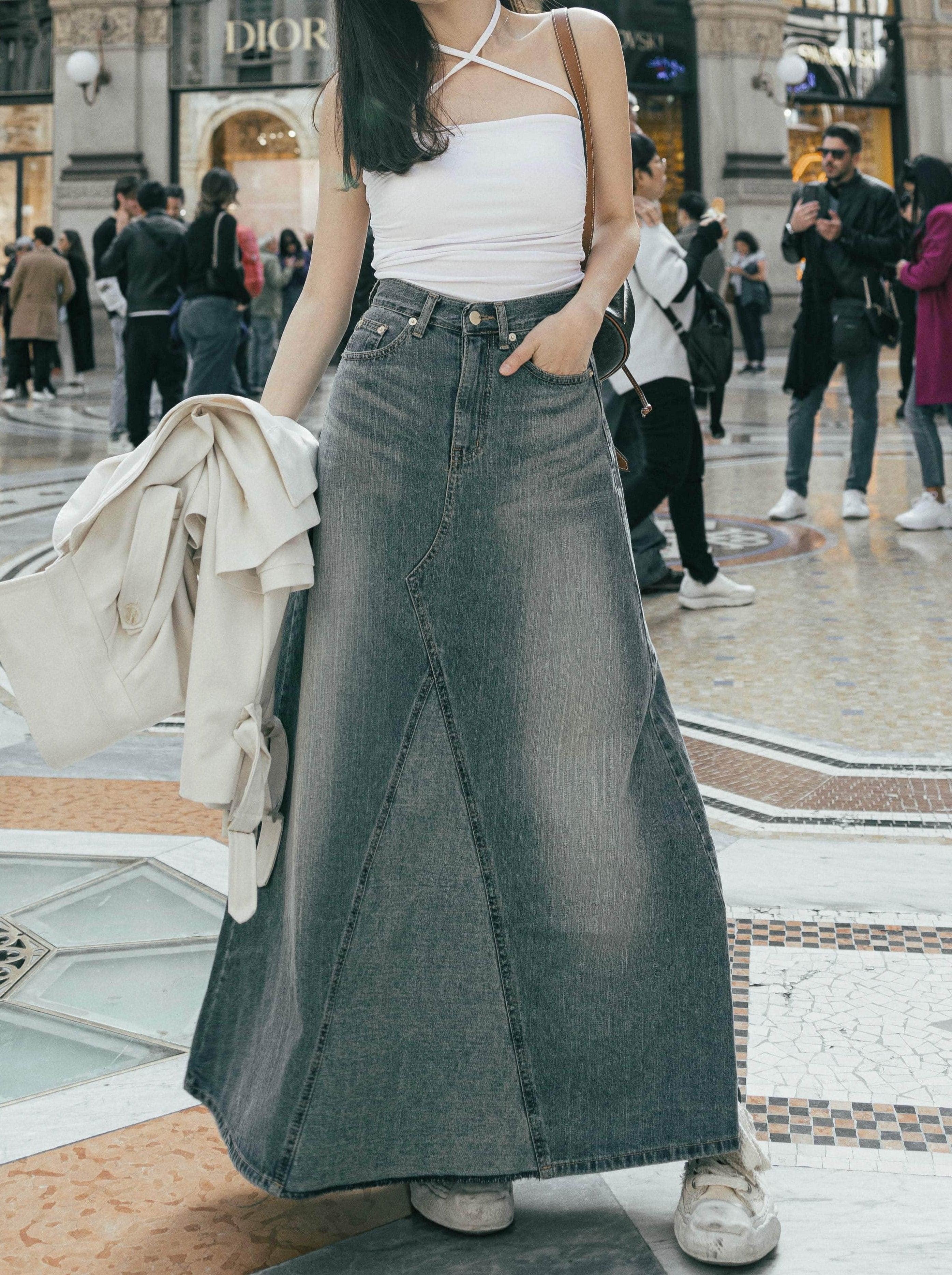 韓國服飾 長裙韓國 真係勁勁勁推薦😭氣質高級牛仔長裙
