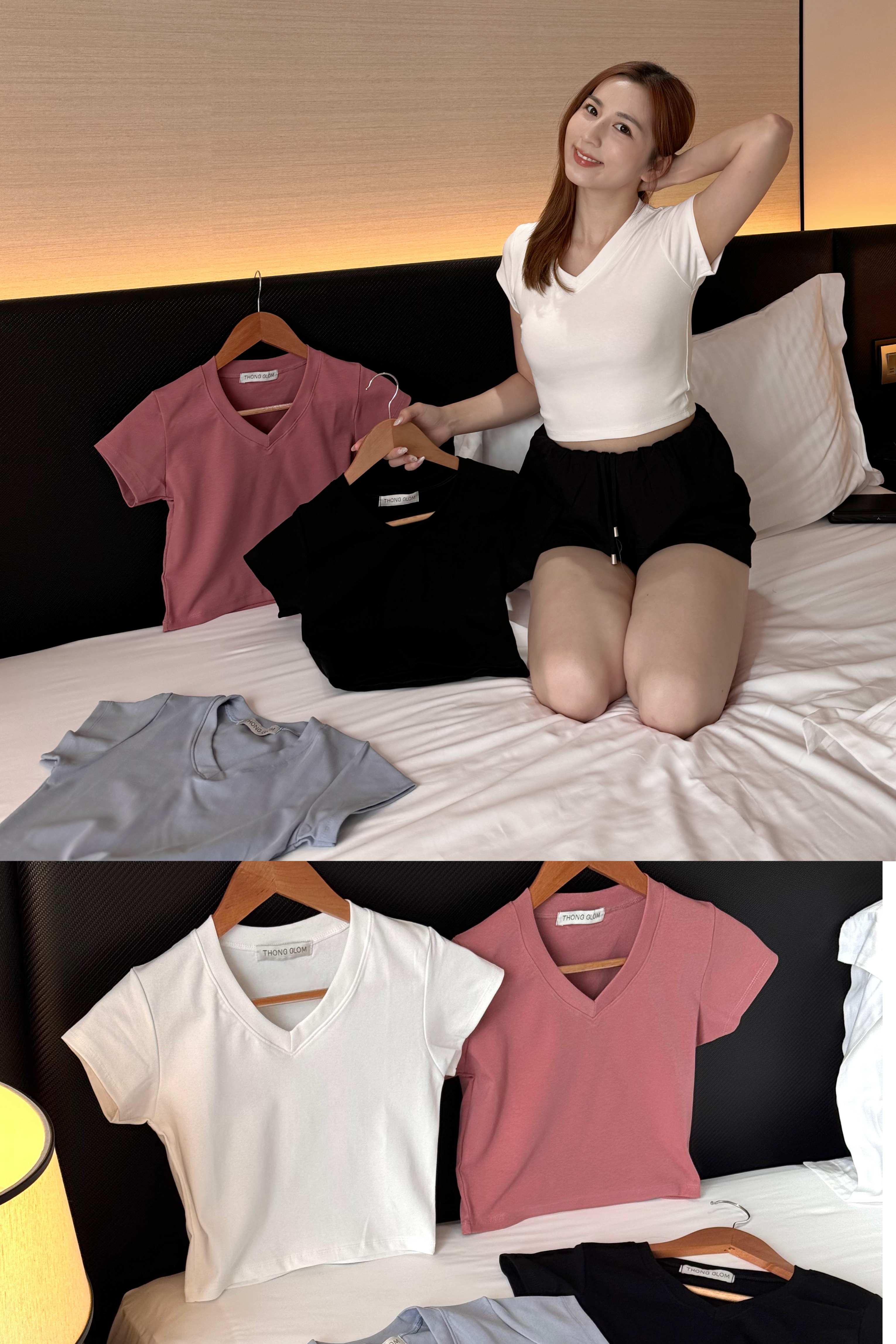 【泰國親身搜羅現貨🇹🇭】 My Clothes Friend 系列 ~ Basic V領 Crop Tee