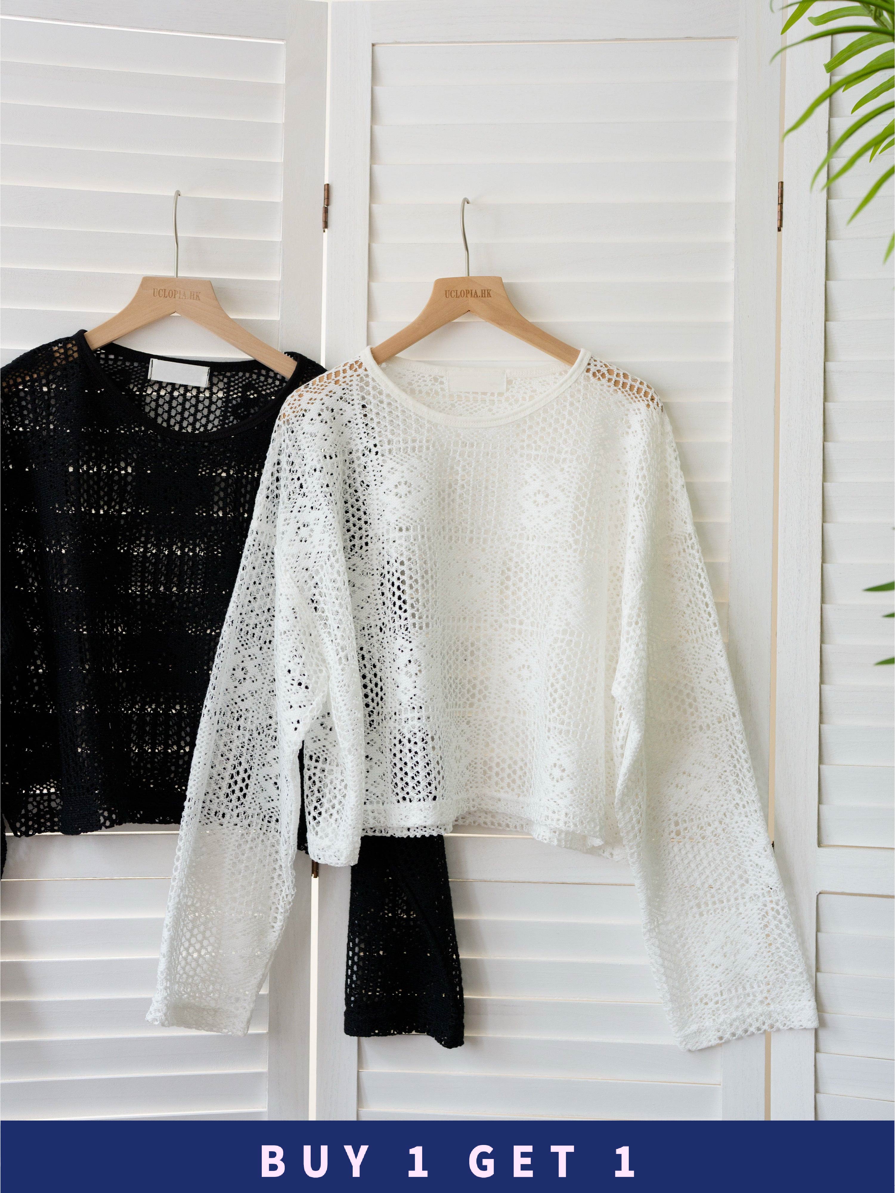 #3【 $99買一送一 】 日系感窿窿通花罩衫