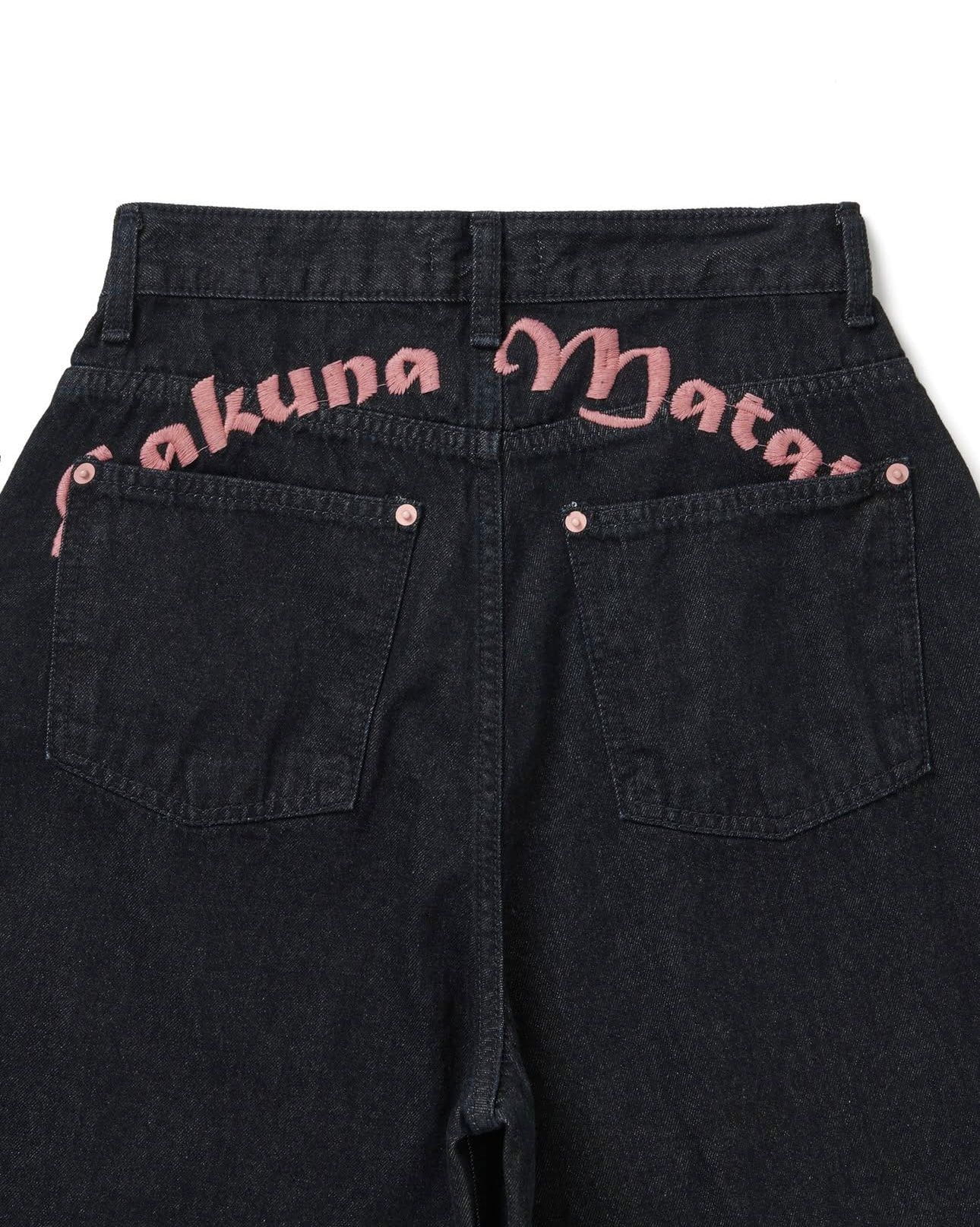 【Threads の 神褲大合集👖!】粉紅刺繡Letters錐型Jeans ⌯⁍̴̛ᴗ⁍̴̛⌯ಣ