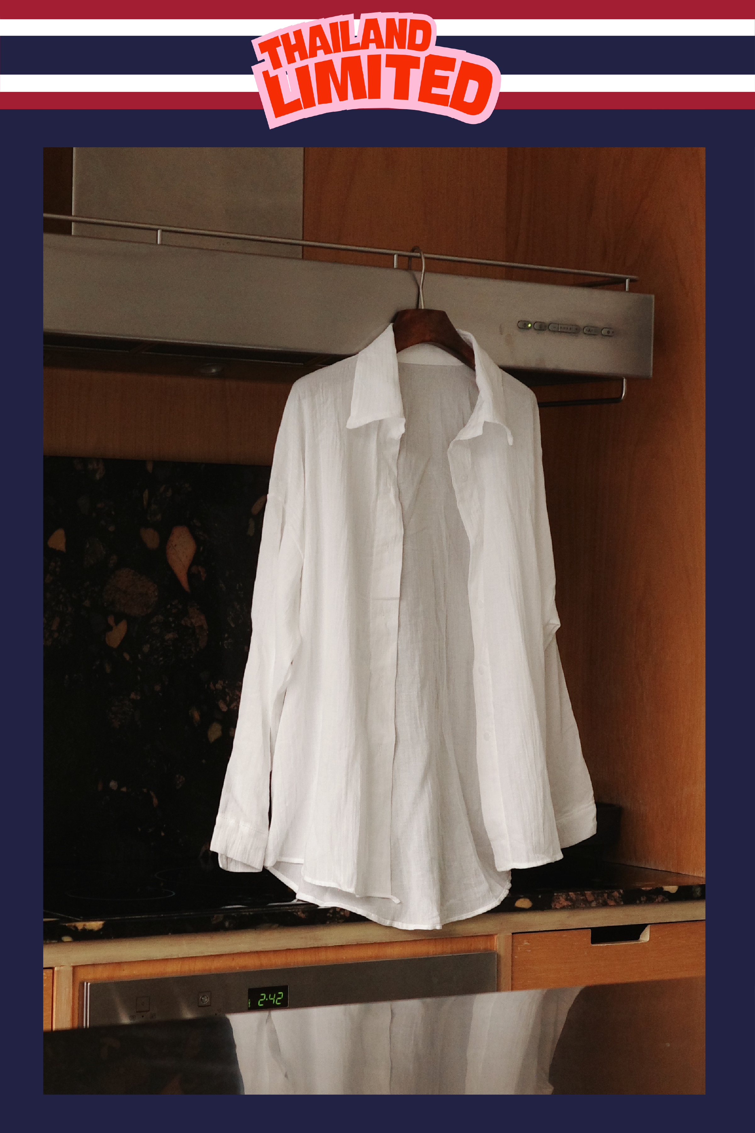 【泰國早鳥連線🇹🇭】#12 隨性微透膚白色薄襯衫