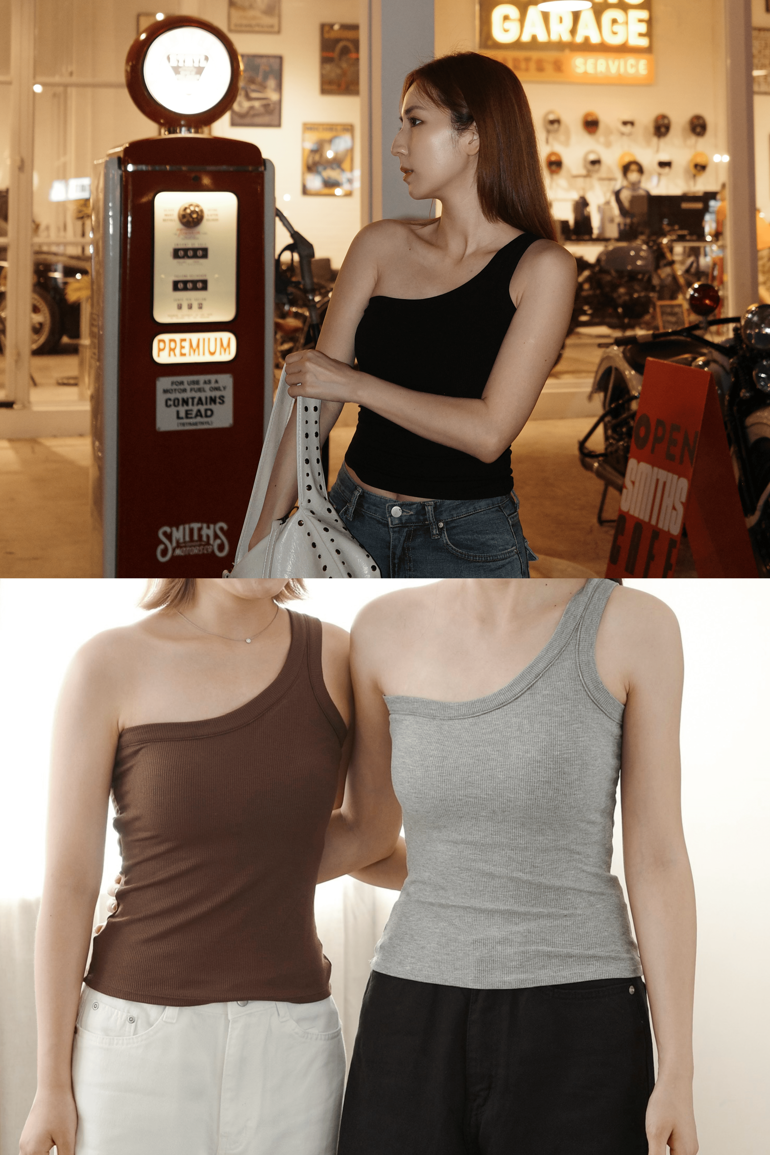 【瑕疵品❗️ 】粗單肩帶Bra-Top