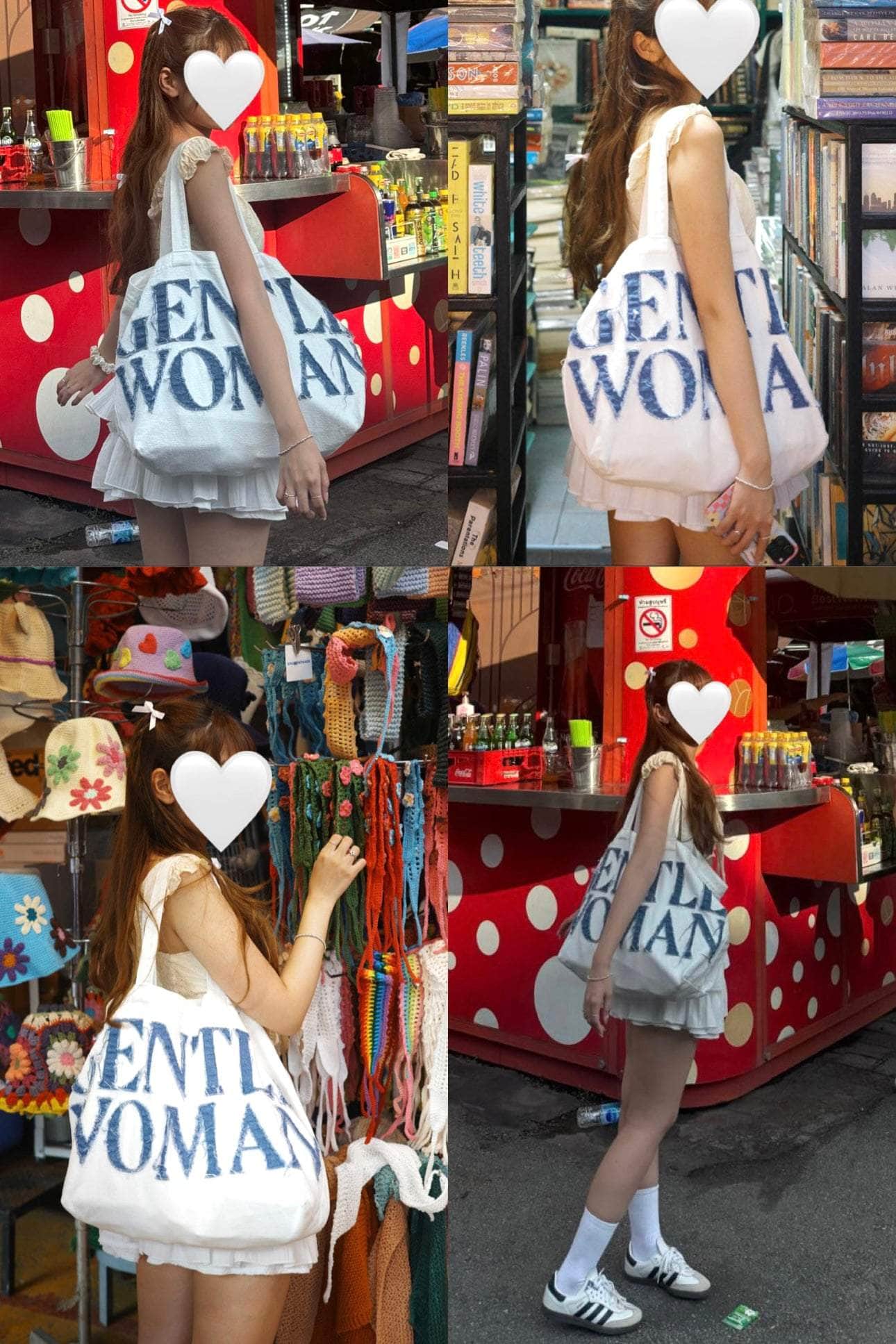【 泰國代購現貨🇹🇭 】Gentle Women 實用靚靚兼得 牛仔字軟布袋