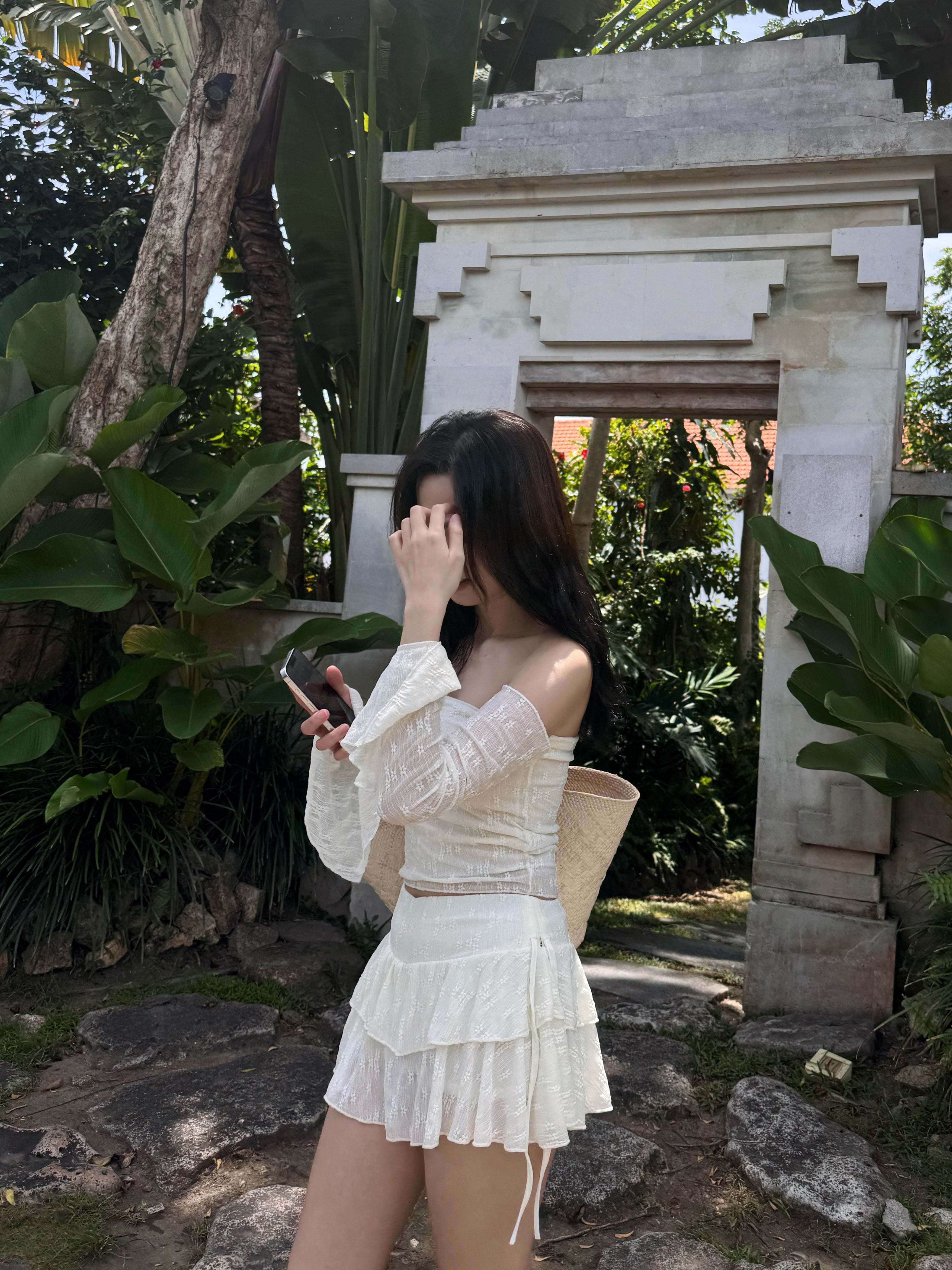 【瑕疵品❗️】層次感綁帶短裙仔