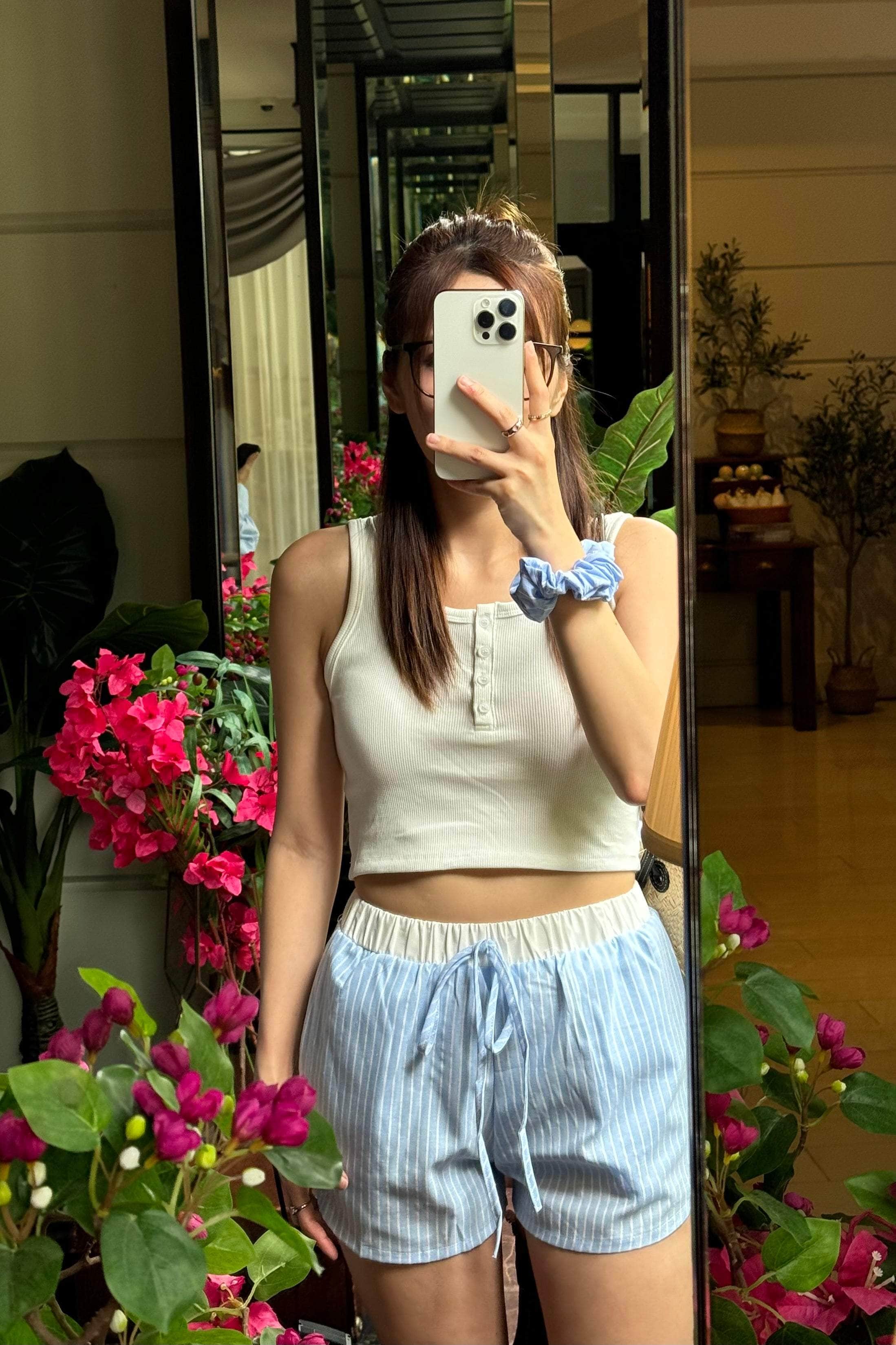 【泰國親身搜羅現貨🇹🇭】夏日藍白間短褲仔