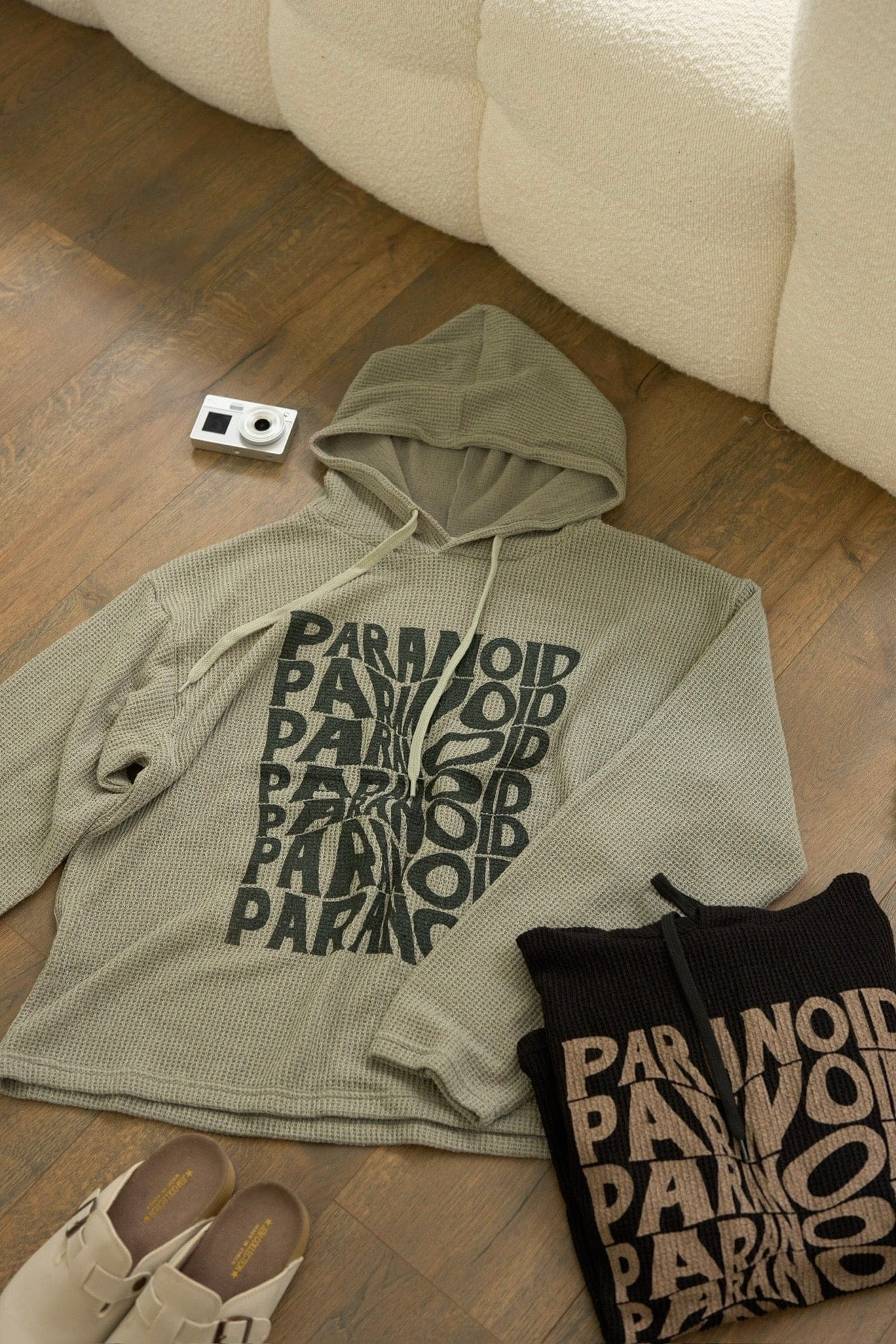 【 $99買一送一 】Y2K Oversized 扭曲圖案連帽上衣