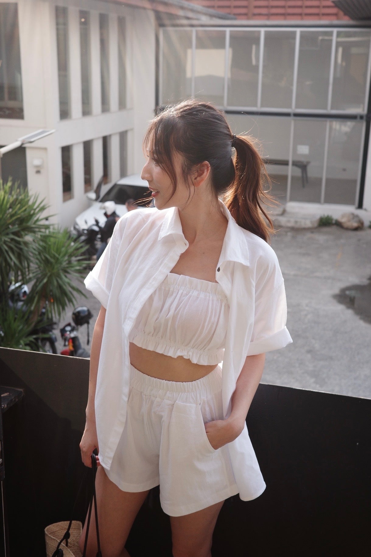 【泰國早鳥連線🇹🇭】#1 精緻度假棉麻三件套 背心+短褲+襯衫