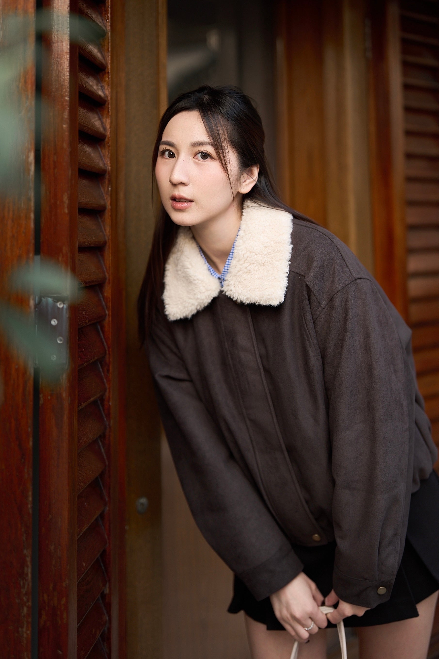 限量120件 · 獨特顏色!毛毛領柔霧灰猄皮外套