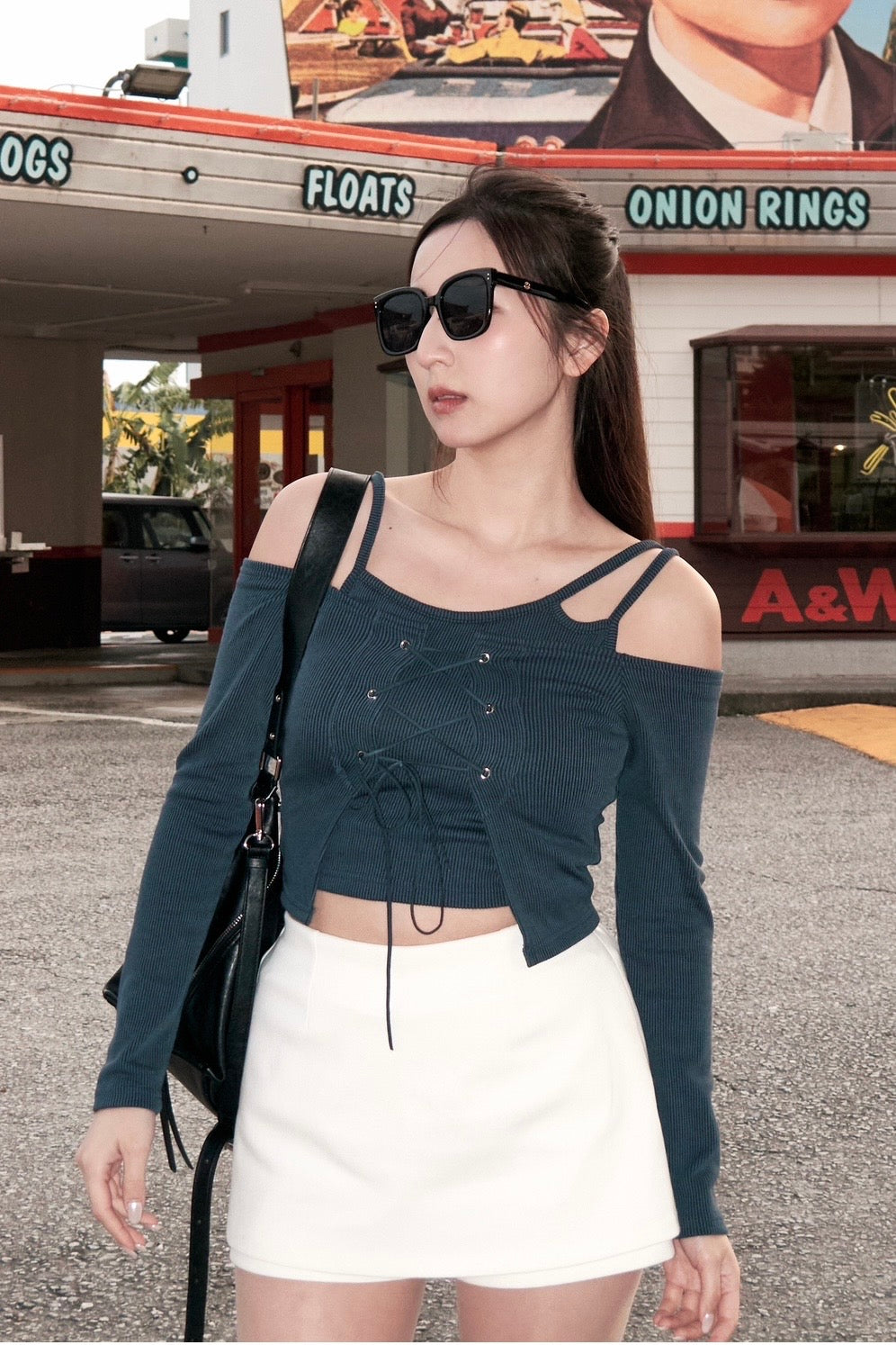 獨特超美藍色🧵~Tie me up Layer Top