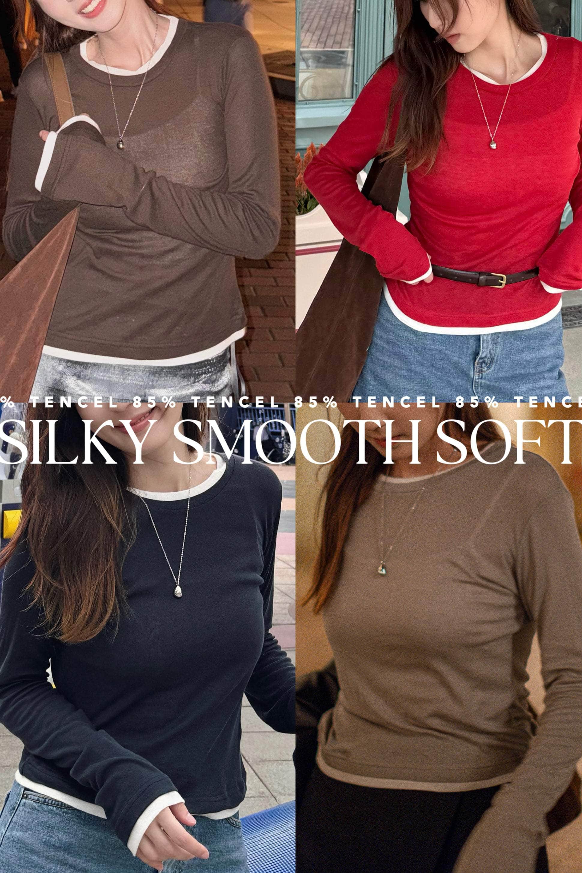 【瑕疵品❗️】知性微透膚假兩件上衣