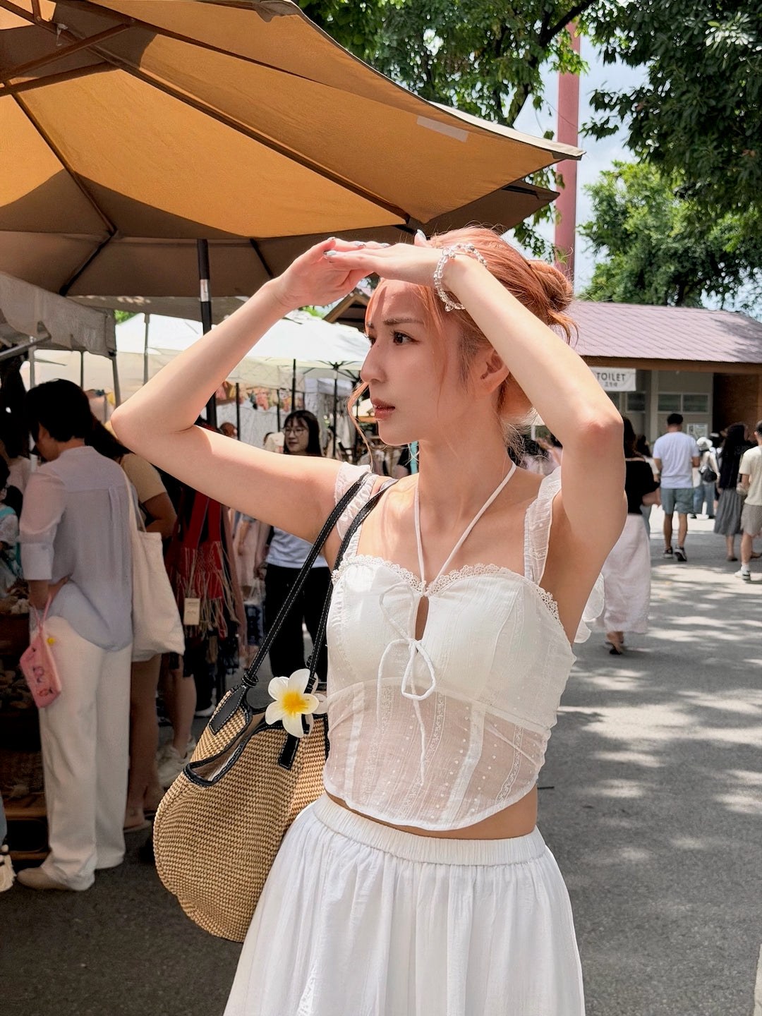 【 夏日炎炎泰國連線☀️🇹🇭 】#22 韓國選品!夏日拼色藤籃單肩袋