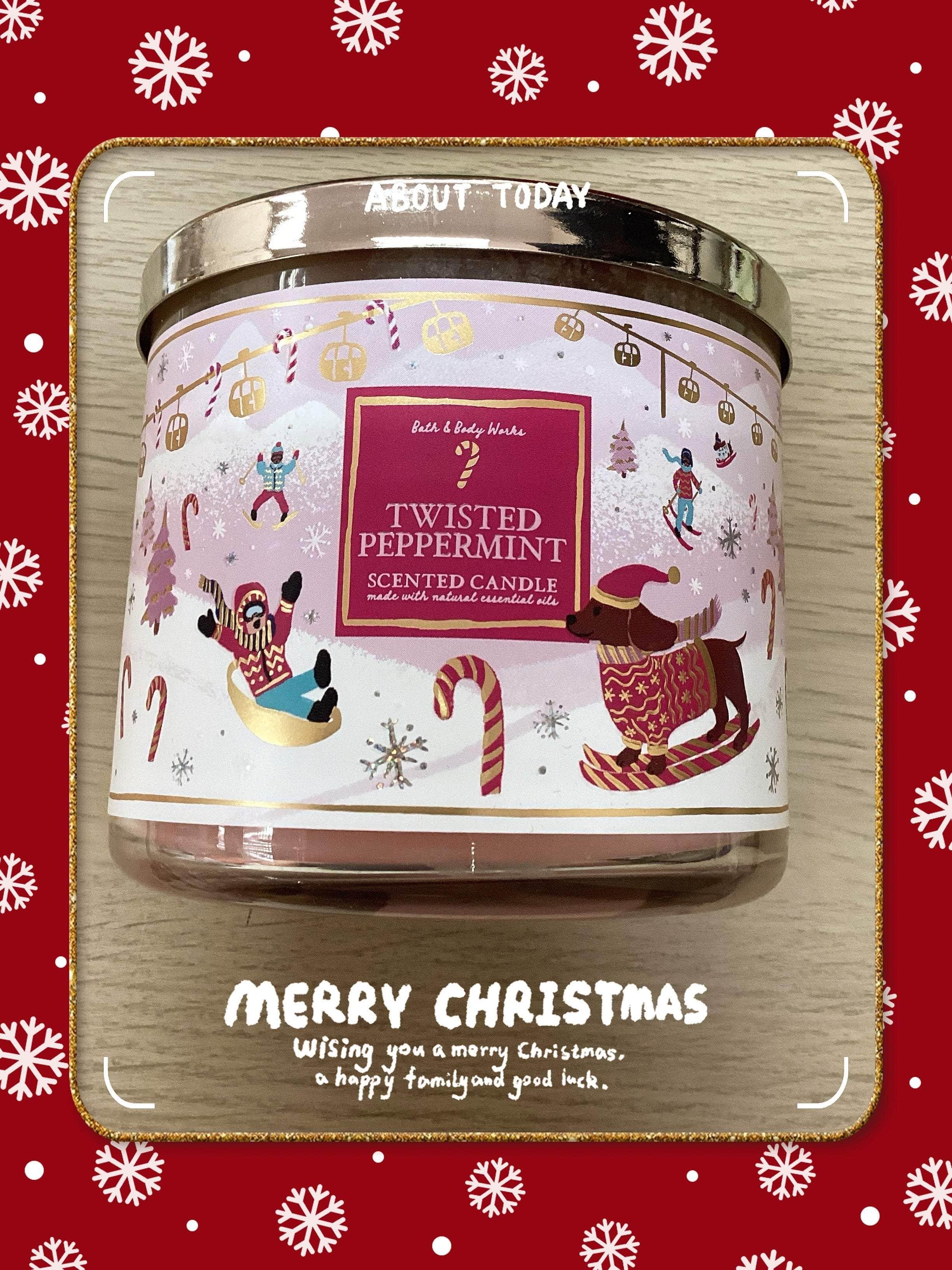 BATH & BODY WORKS 配飾品牌 Twisted Peppermint (薄荷) BBW 3-WICKS CANDLE 5