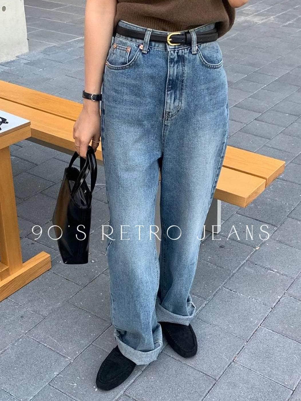 韓國服飾 牛仔長褲韓國 💚DAY 4 SUMMER Early bird🇰🇷90’s Retro Jeans