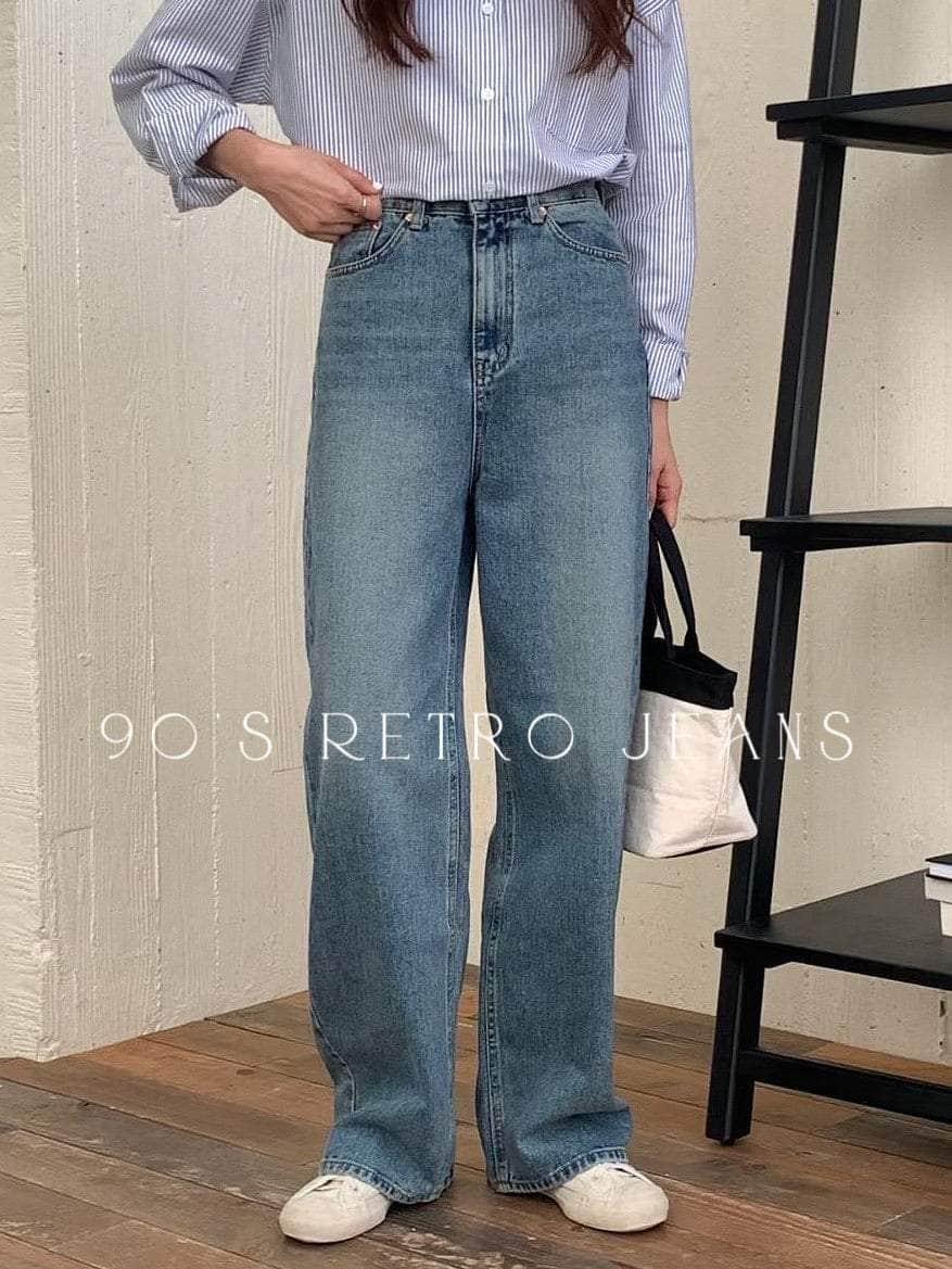 韓國服飾 牛仔長褲韓國 💚DAY 4 SUMMER Early bird🇰🇷90’s Retro Jeans