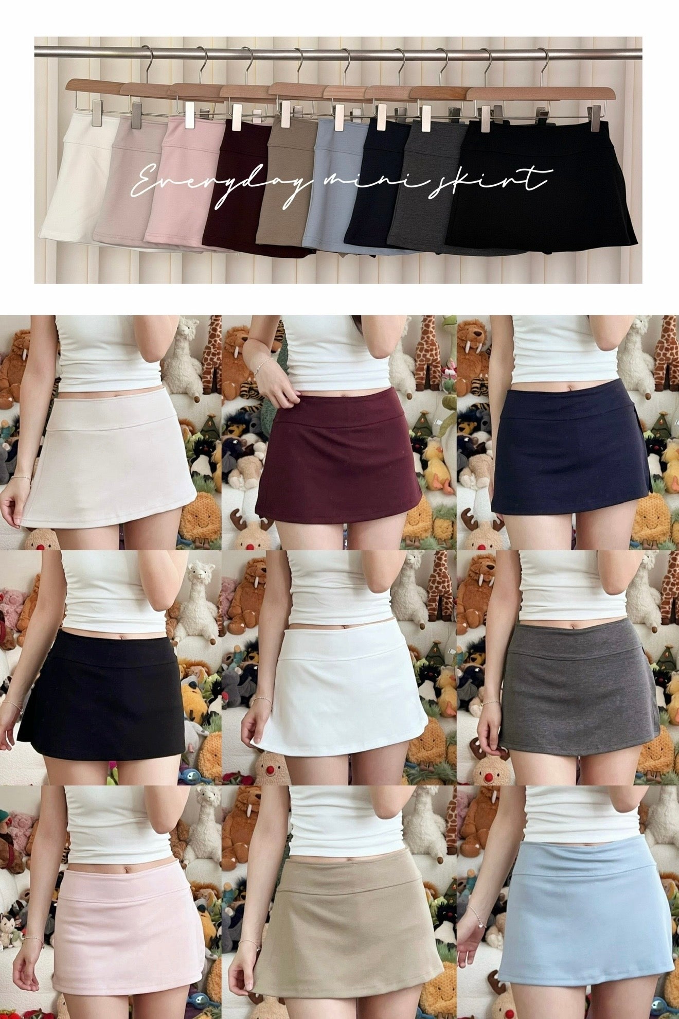 【#UCO. MADE｜王牌產品🎖️】 新色入✨超顯腿長🥹Everyday mini skirt［九色入］