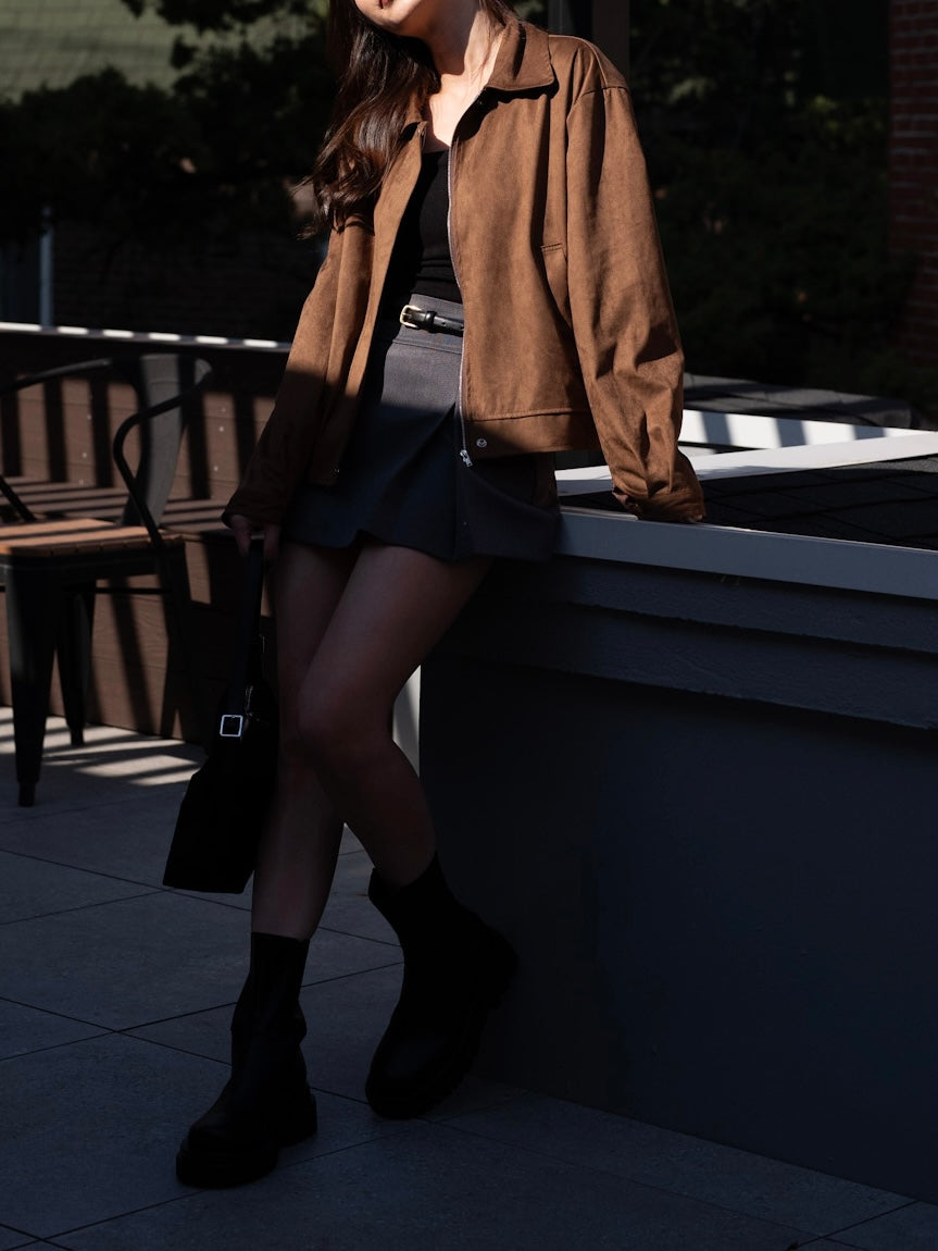 【秋冬的連線🍁】性價比最高！軟滑猄皮拉鍊外套［兩色入］