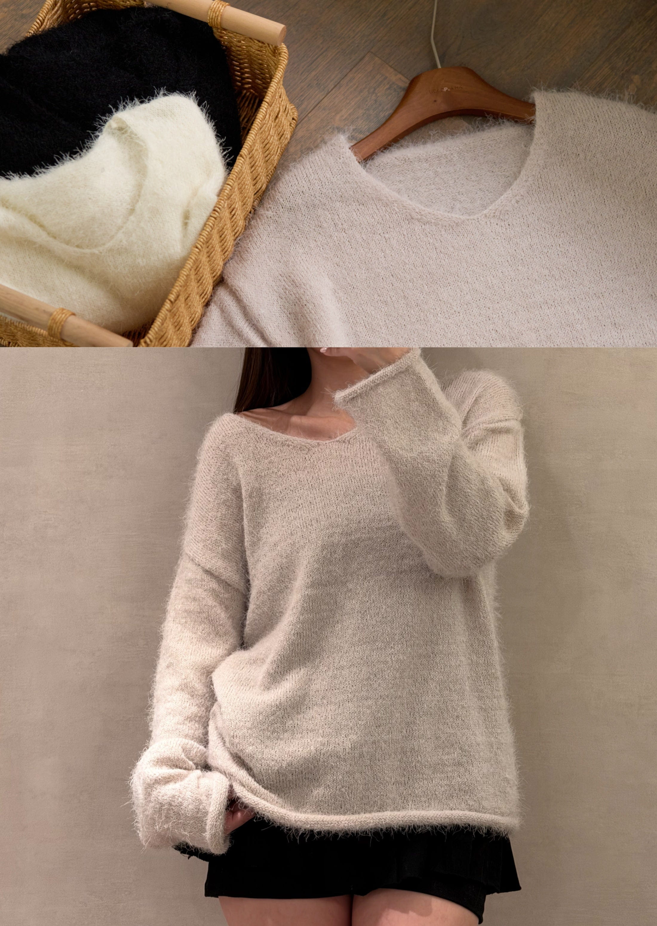 【 歷屆最精彩！$99震撼價❗️#28 】馬海毛卷卷邊長版毛衣［三色入］