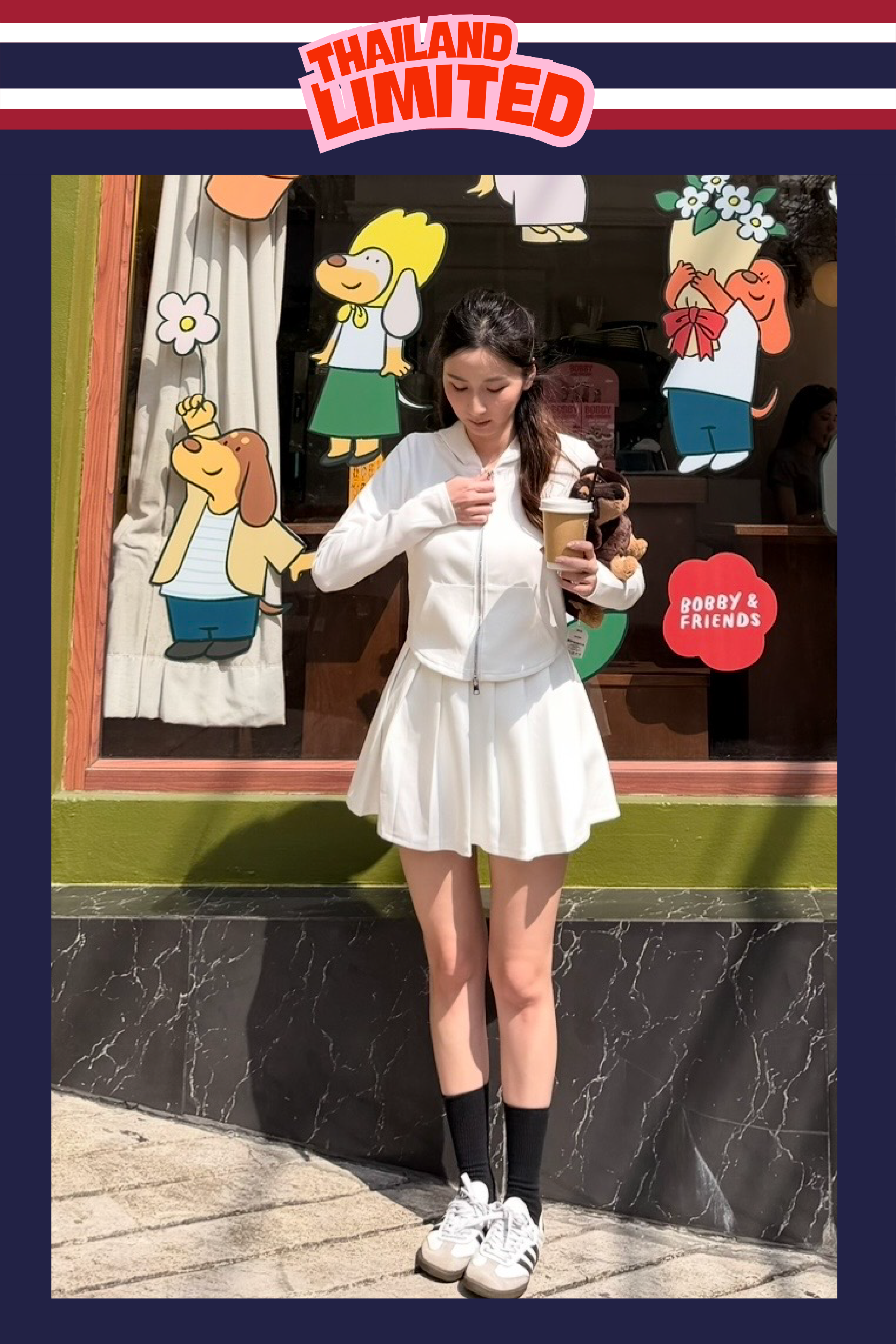 【泰國早鳥連線🇹🇭】#7 Daily Sporty Girl Set 背心+ 外套 + 短裙［兩色入］