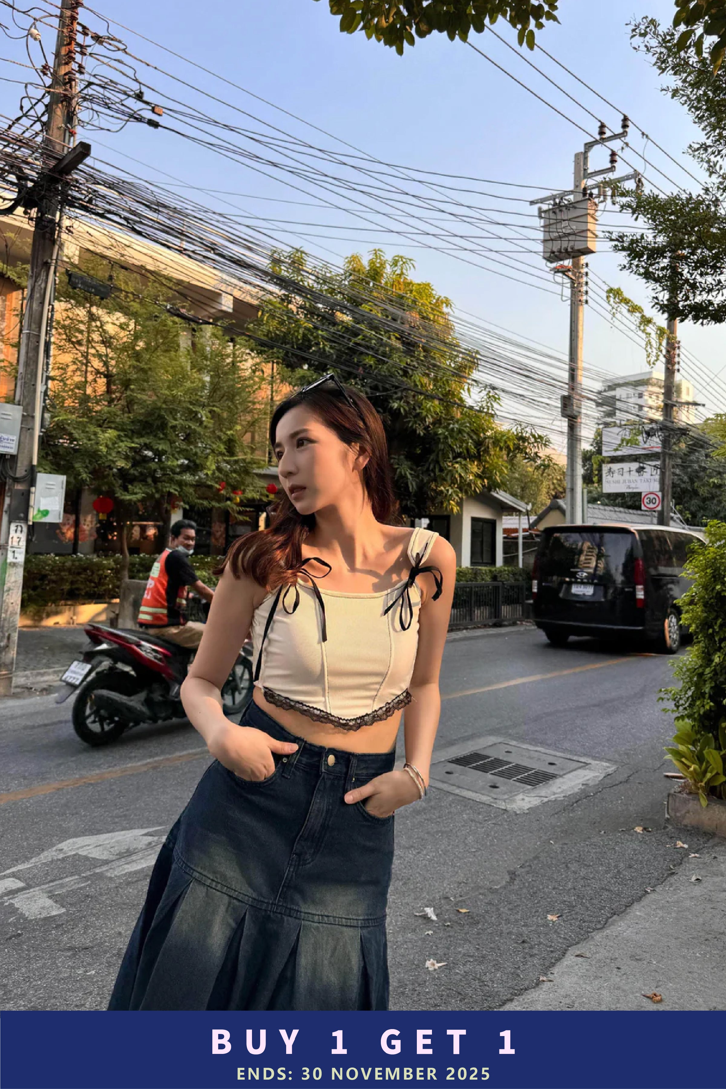 【泰國親身搜羅現貨🇹🇭】泰國今日出廠新鮮滾熱款✨Y2K Lace vest [兩色入]