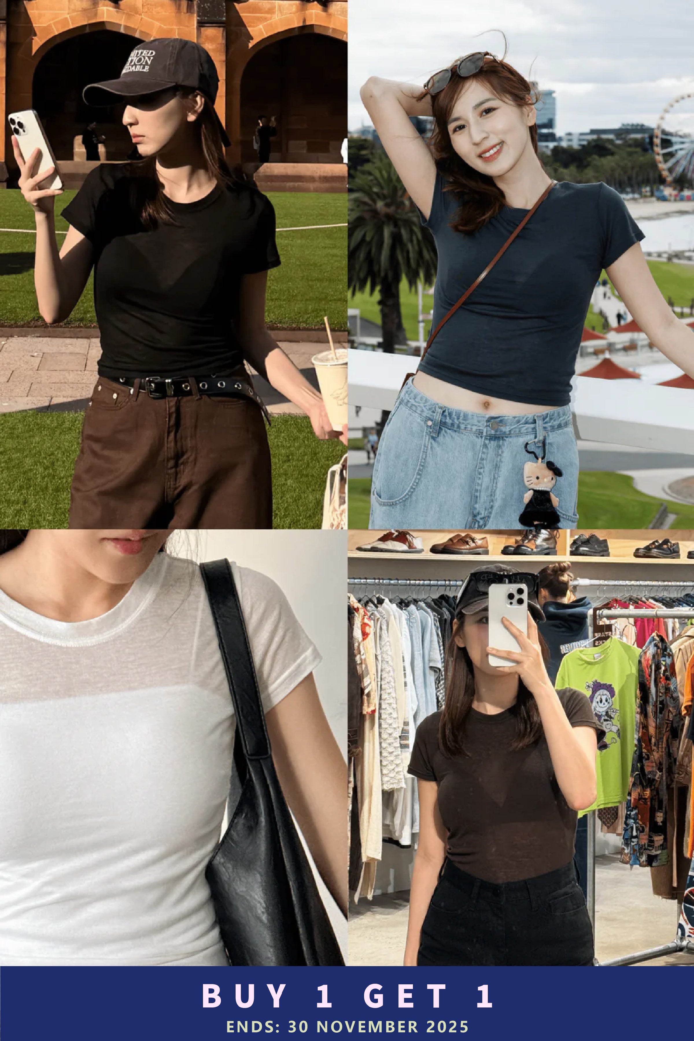 【𝐇𝐎𝐓 𝐒𝐔𝐌𝐌𝐄𝐑 🏝️ 大型上架！】天絲透膚修身短袖上衣［四色入］