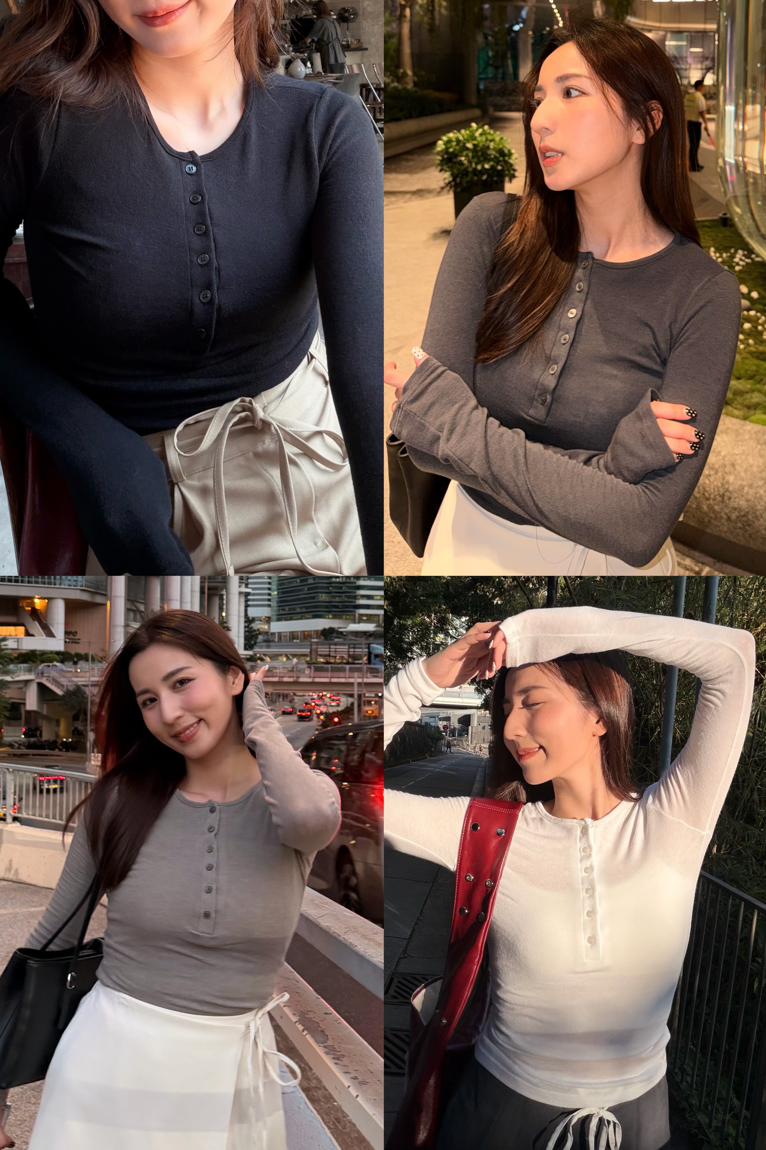 【 韓國親搜巡禮 · Week 1🪵 】極顯身材🤫超彈貼身羊毛鈕扣上衣［四色入］