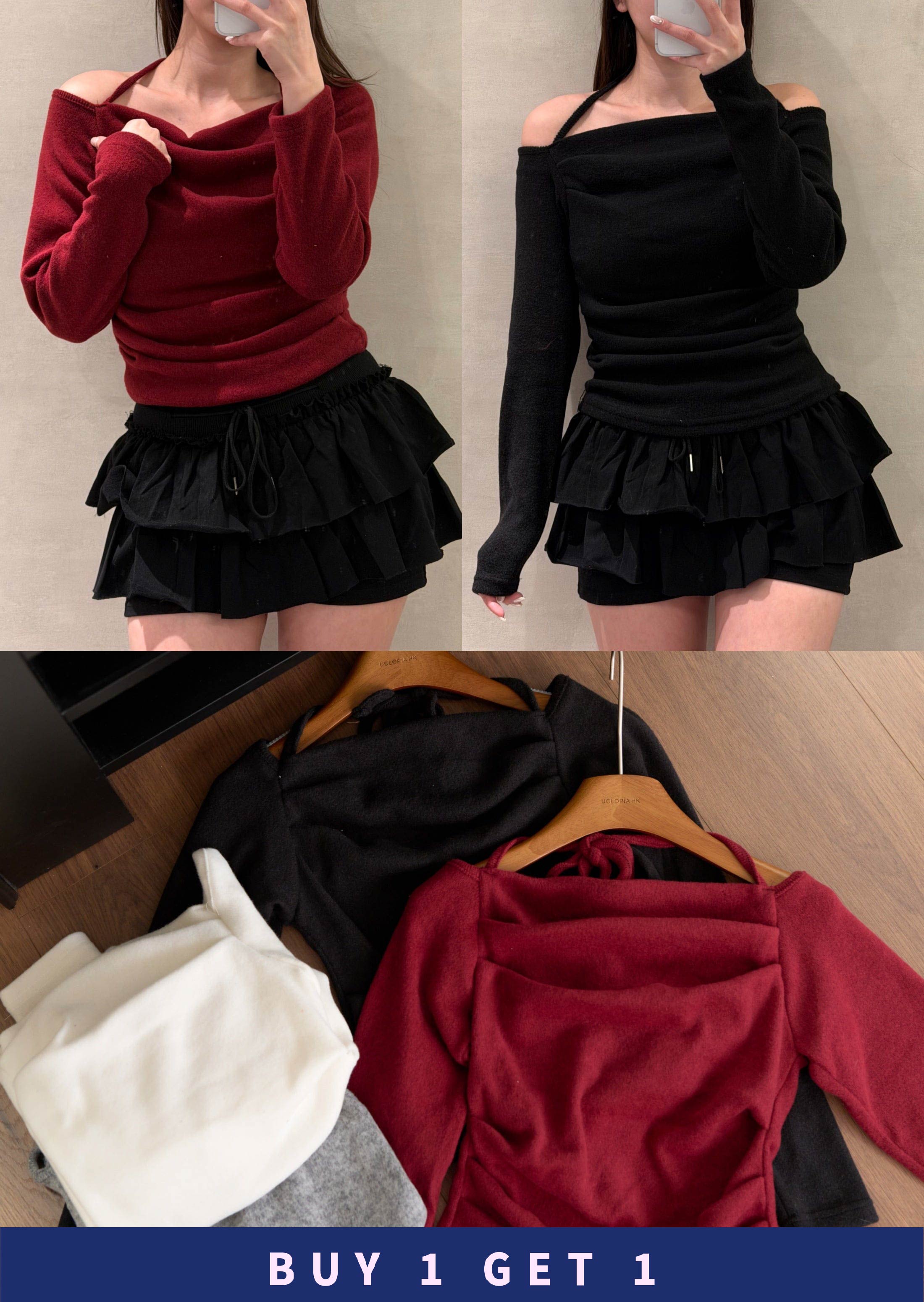 【 $99買一送一 】 雪絨兜兜掛頸上衣