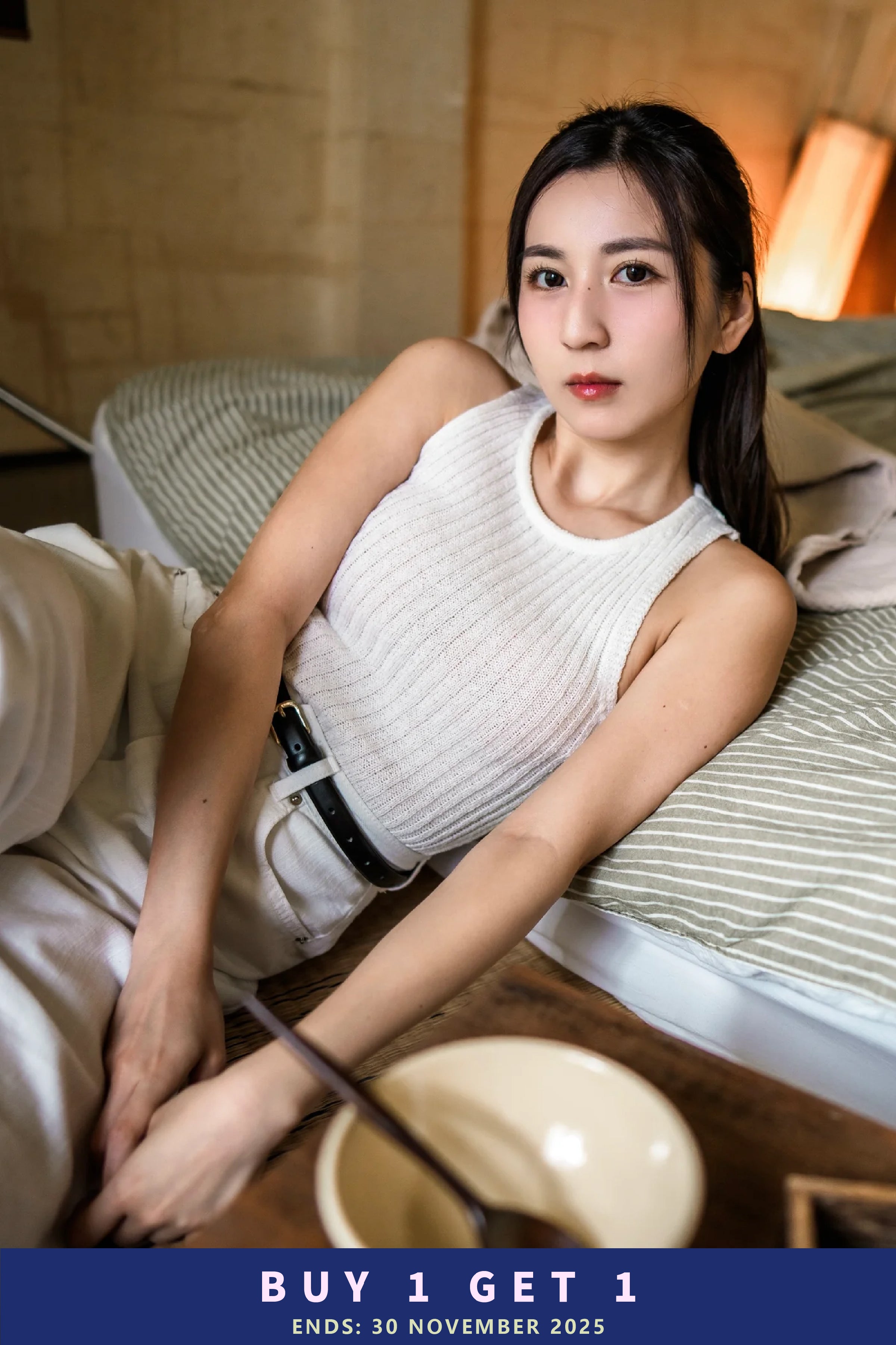 《 一連八日 夏末の最後新品🍧 𝗗𝗔𝗬 𝟭 》店主大推！坑紋圓領入肩針織背心［三色入］