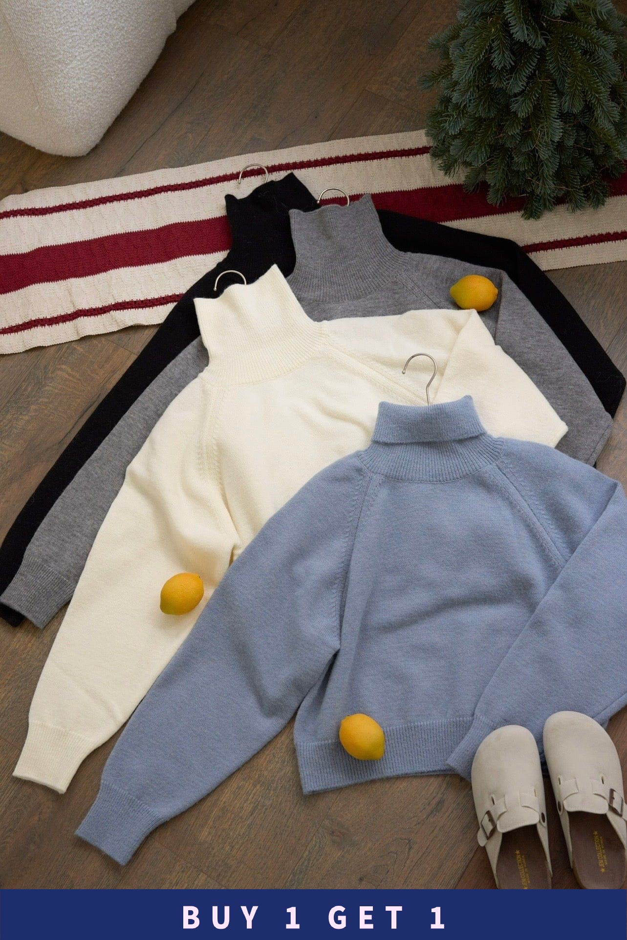 【 $99買一送一 】厚軟針織高領毛衣