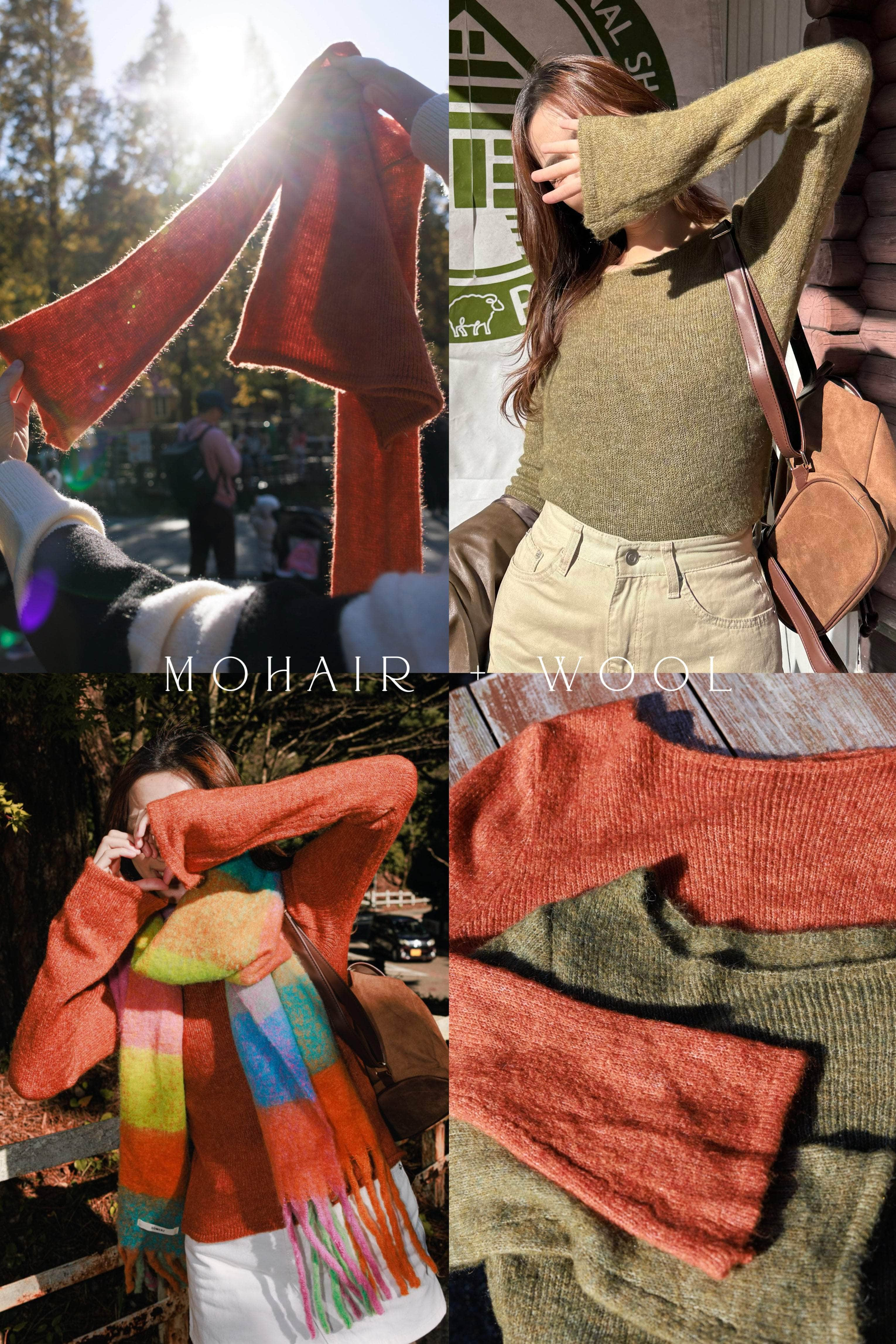 Mohair + Wool Bell Sleeves Top [兩色入］