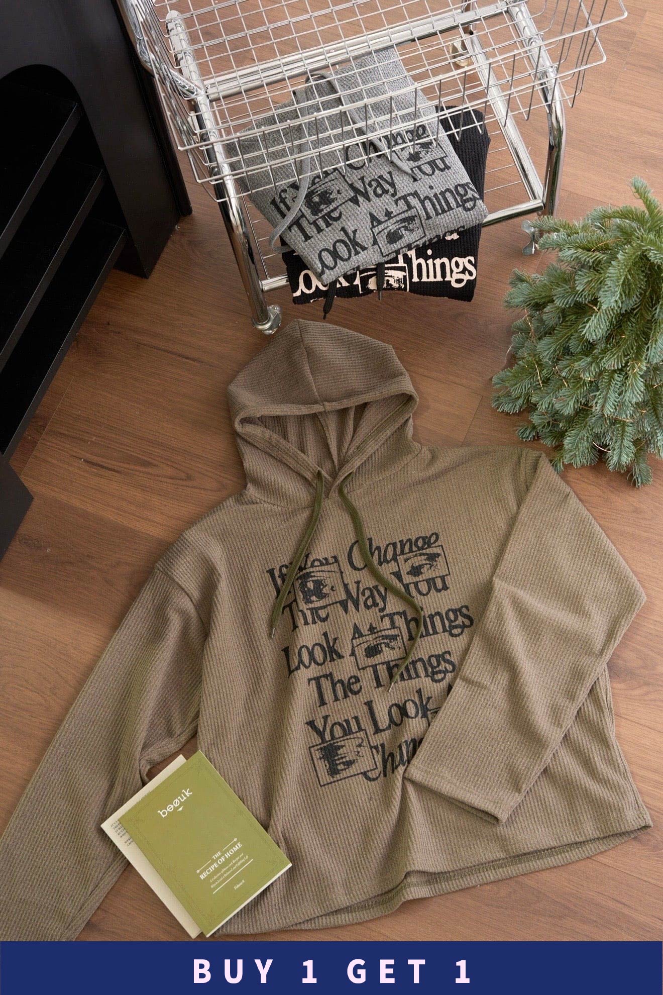 【 $99買一送一 】 Y2K街頭風連帽寬鬆上衣