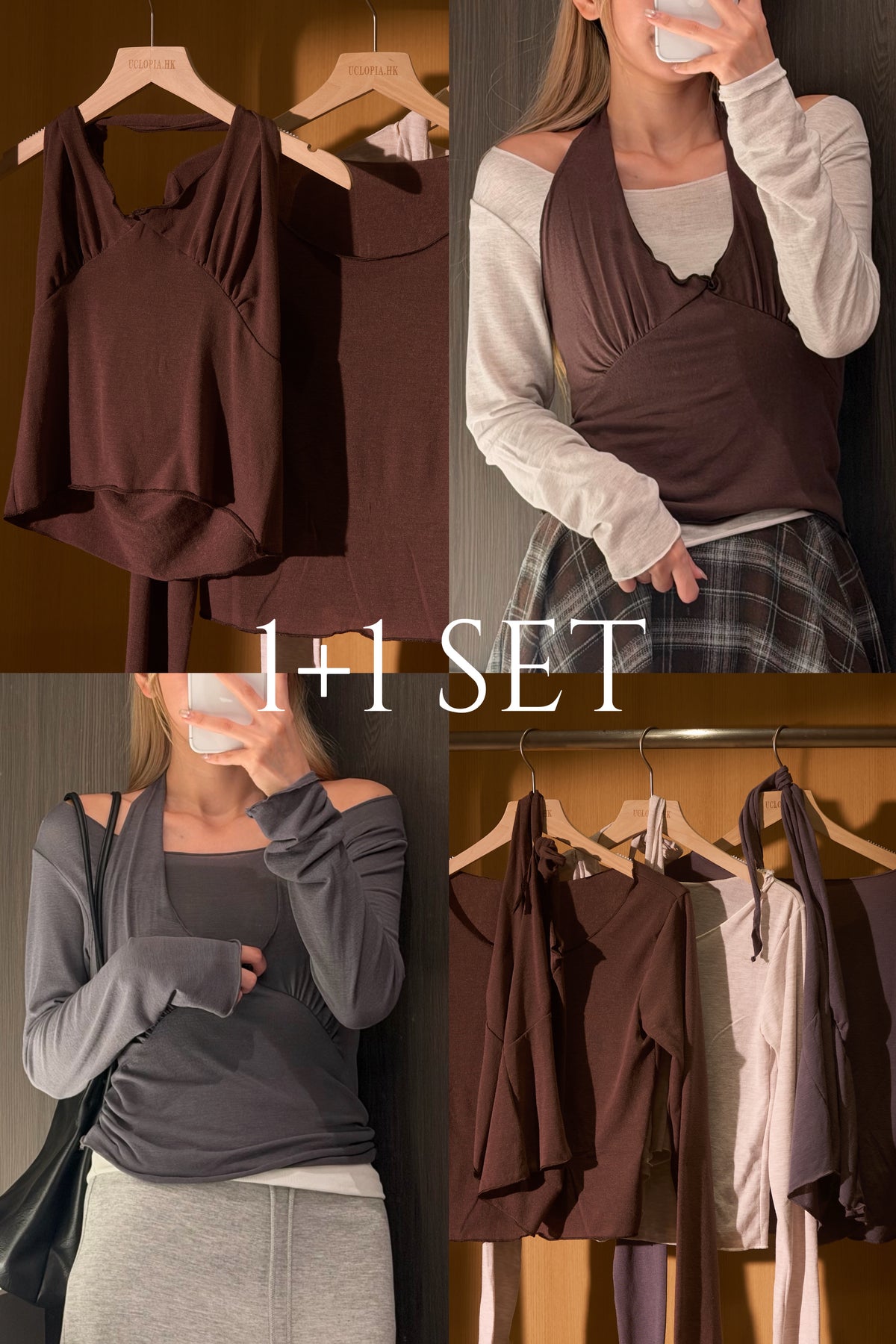 【 $99開季震撼價❗️ 】#24 | 捲捲邊綁帶掛頸兩件套［三色入］｜店主推薦 👘