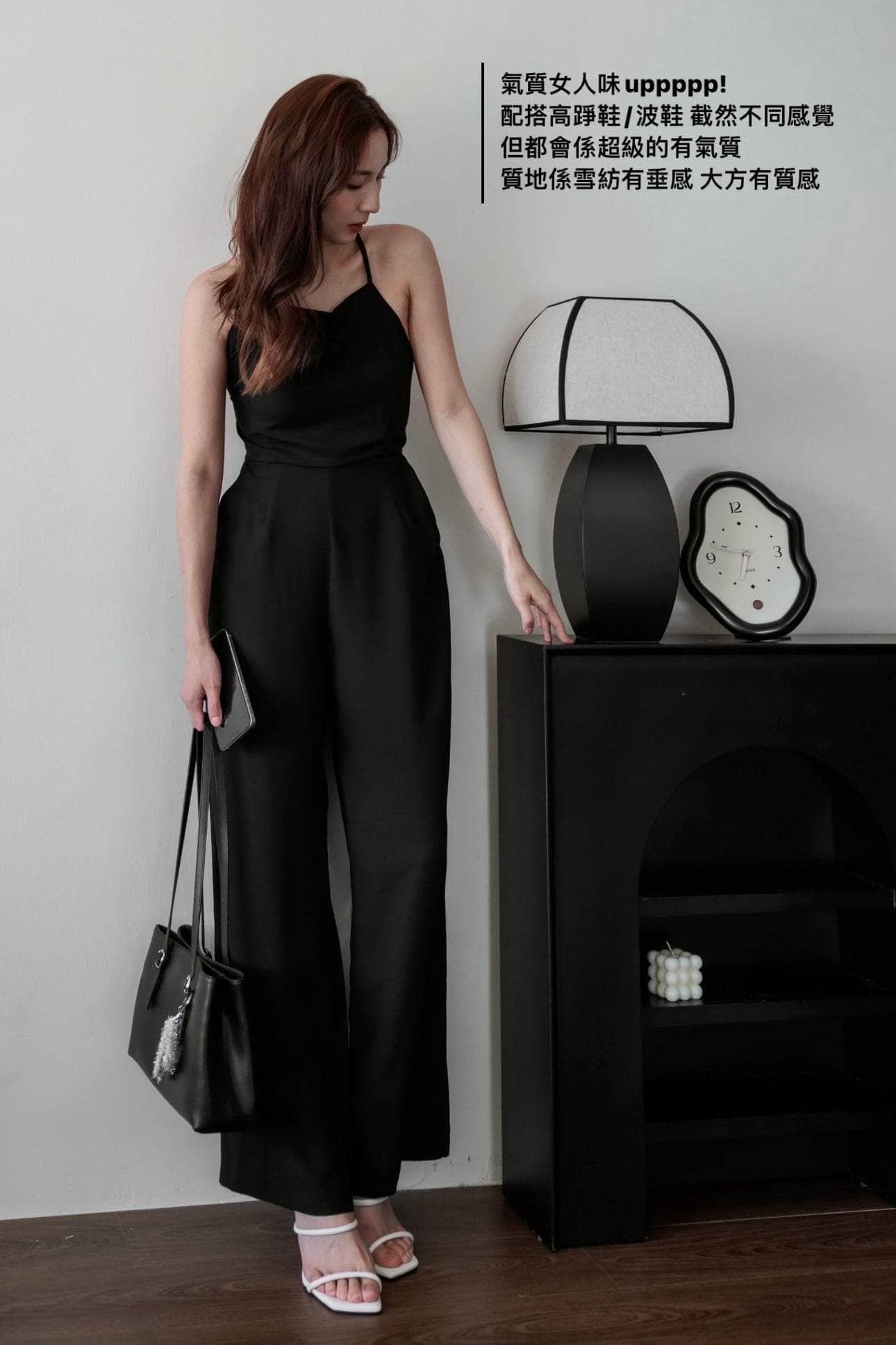 【5週年· Work Collection】Classy Cross-back Jumpsuit [兩色入]