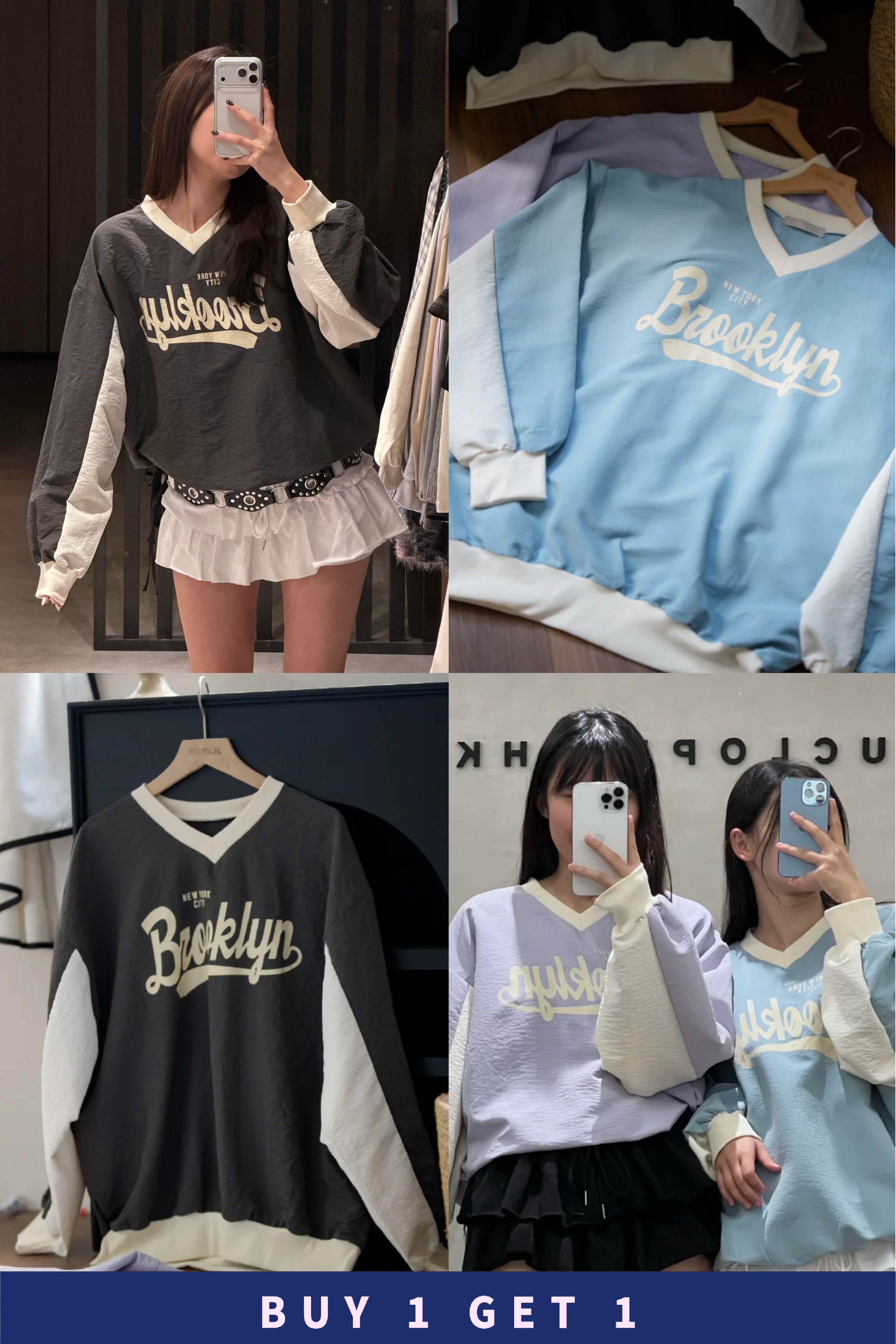 【 $99買一送一 】 SOKSOK V領棒球風上衣