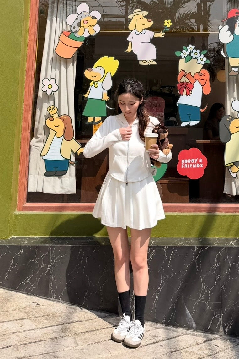 【泰國早鳥連線🇹🇭】#7 Daily Sporty Girl Set 背心+ 外套 + 短裙［兩色入］