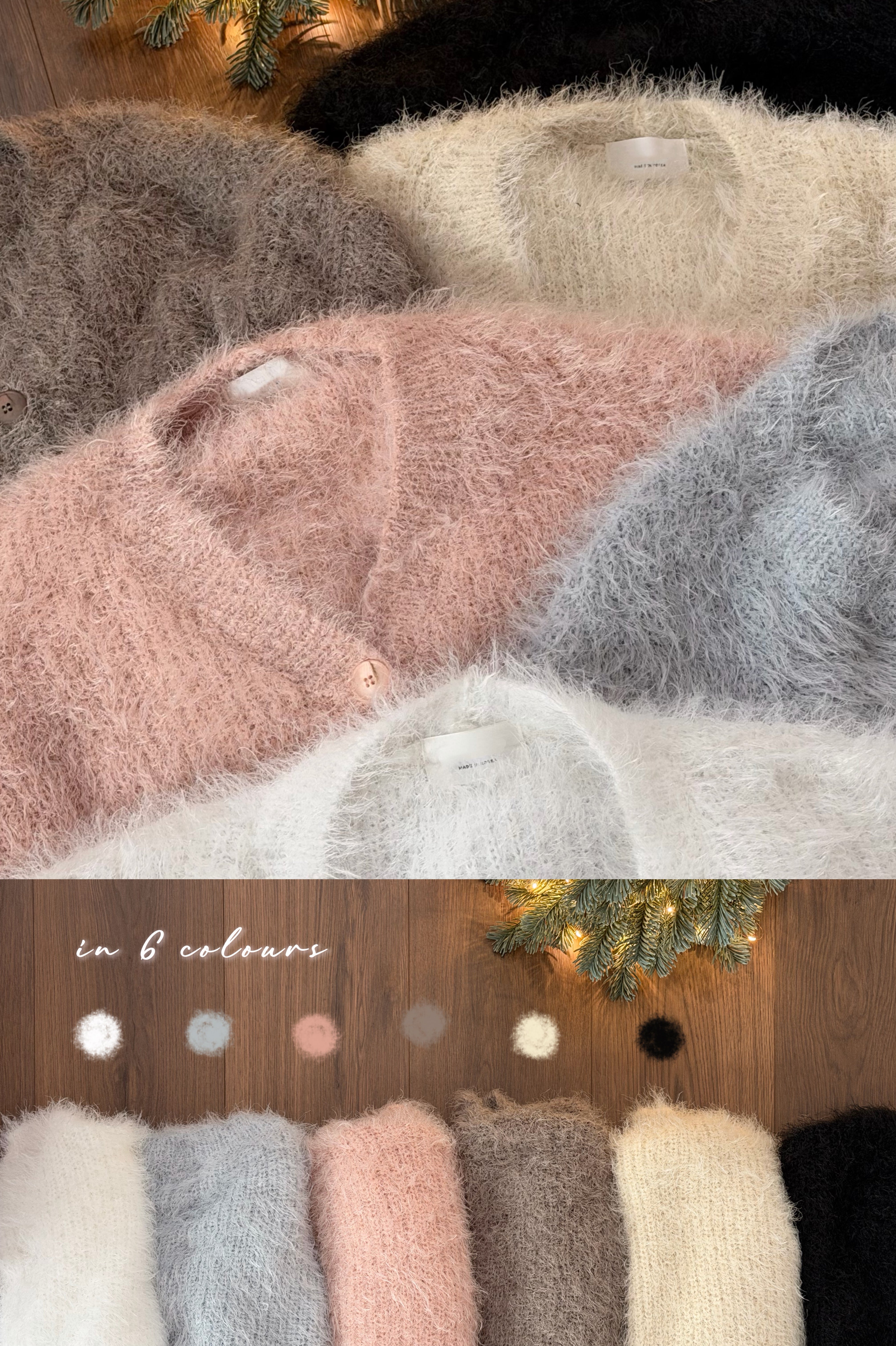 日韓千金冬日感❄️🧖🏻‍♀️Sweetie Fluffy Cardigan [六色入］