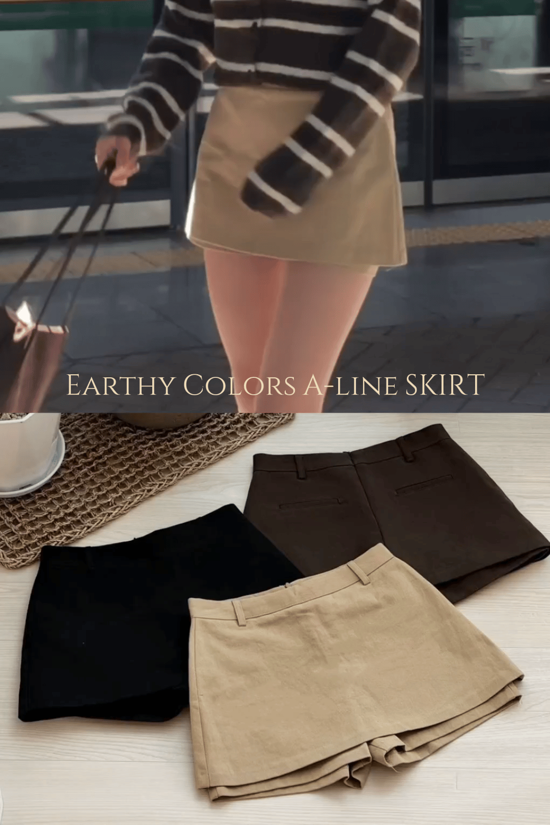 Earthy Colors Cotton A-line Skirt［三色入］