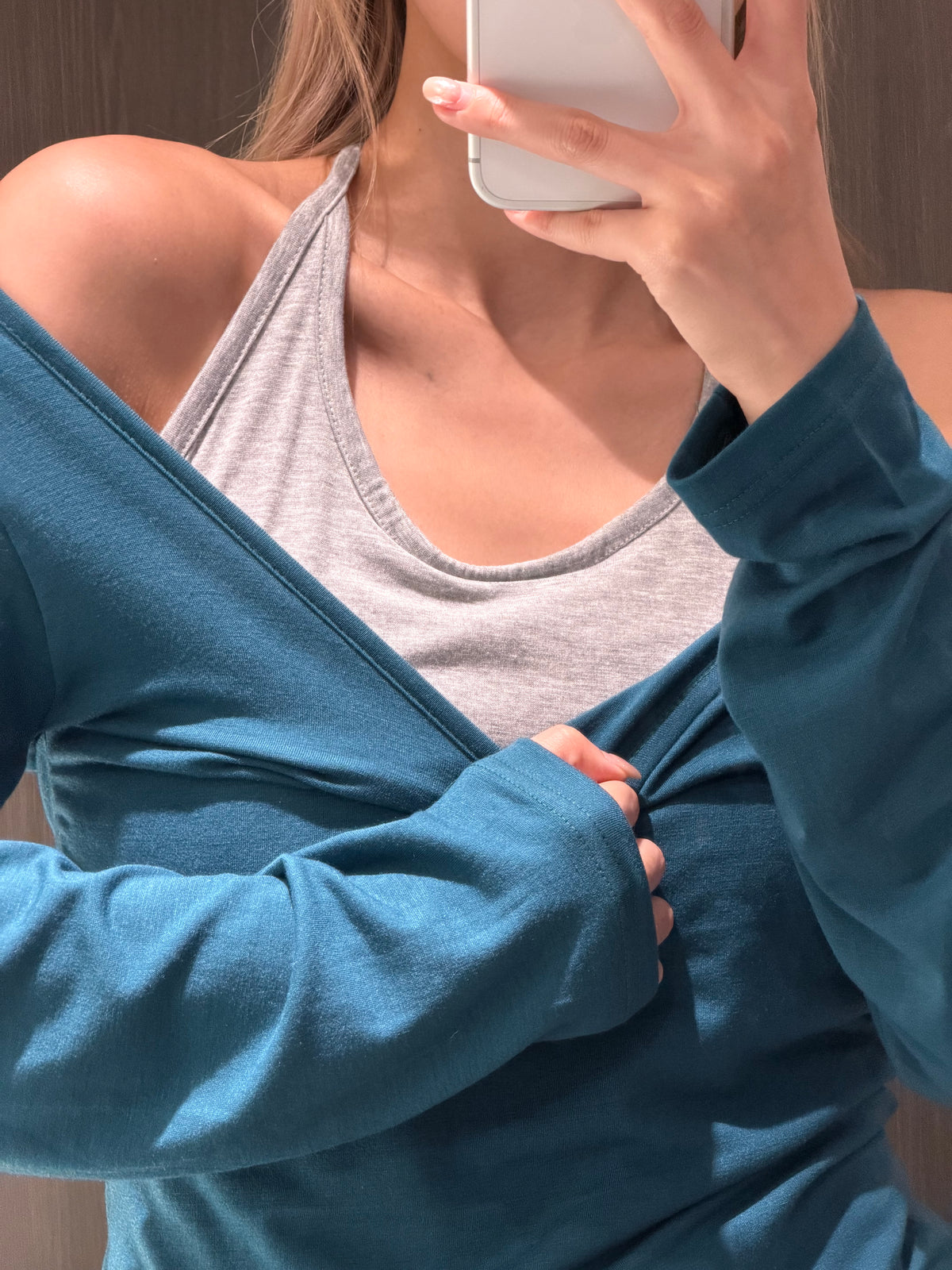 【 $99開季震撼價❗️ 】#34 | 假兩件拼色綁帶上衣［四色入］