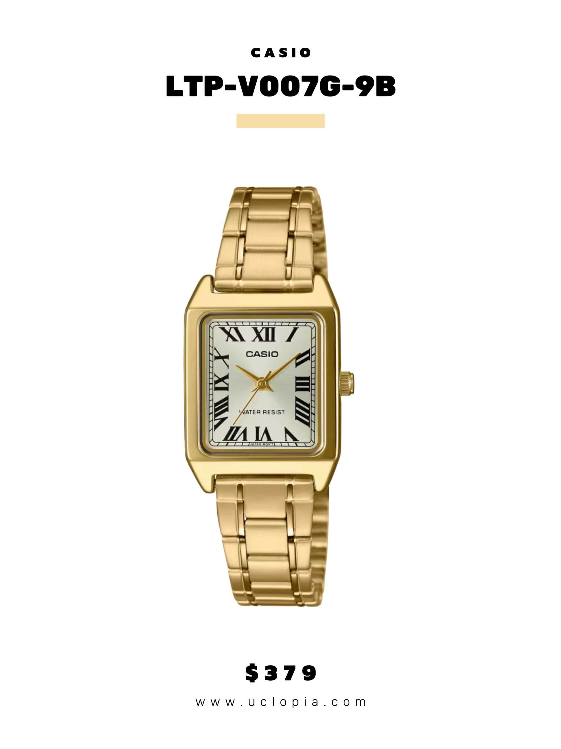 【 CASIO 】LTP-V007D 復古羅馬數字鋼帶錶［四色入］