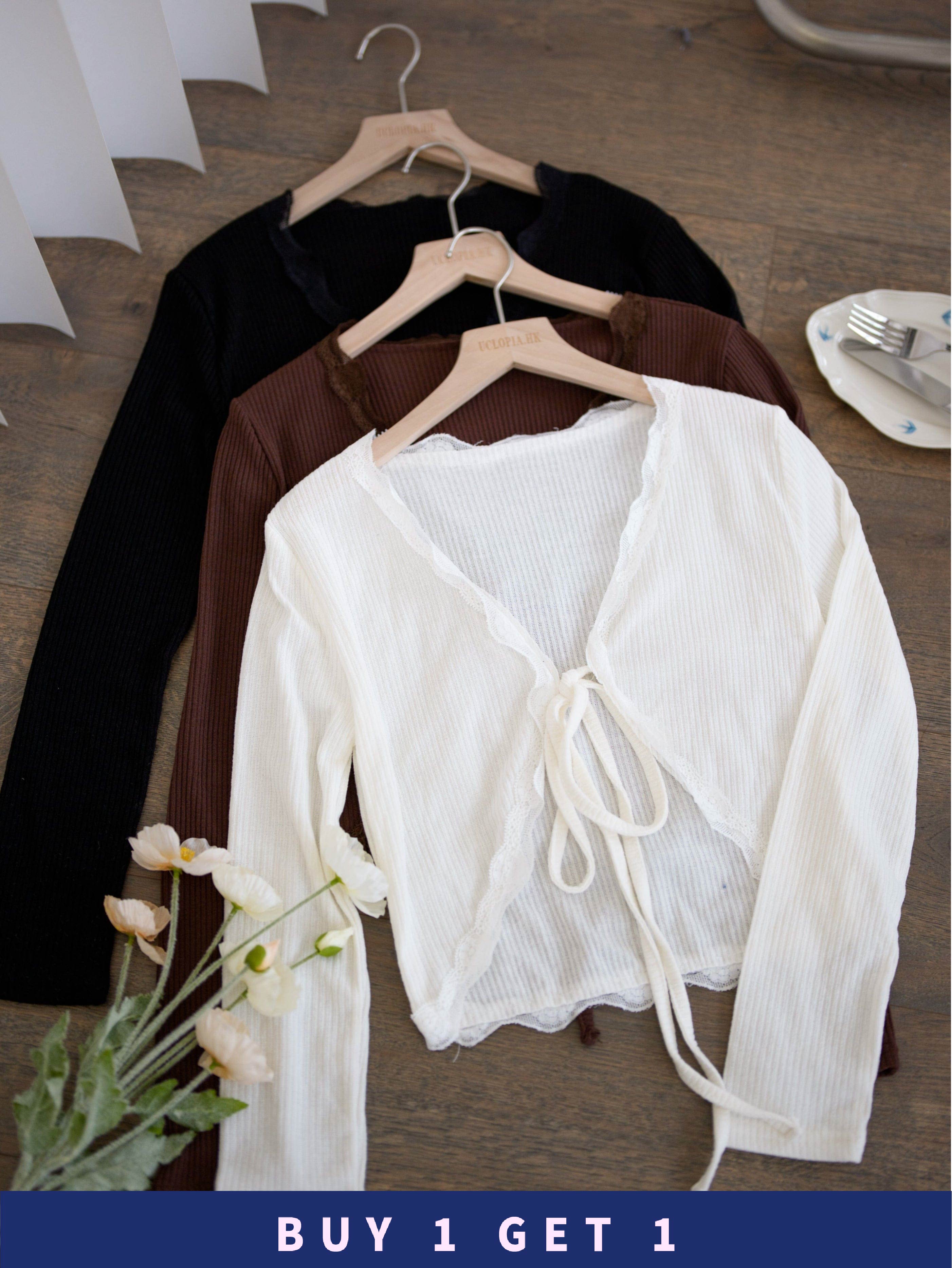 #45【 $99買一送一 】 蕾絲邊綁帶小外套