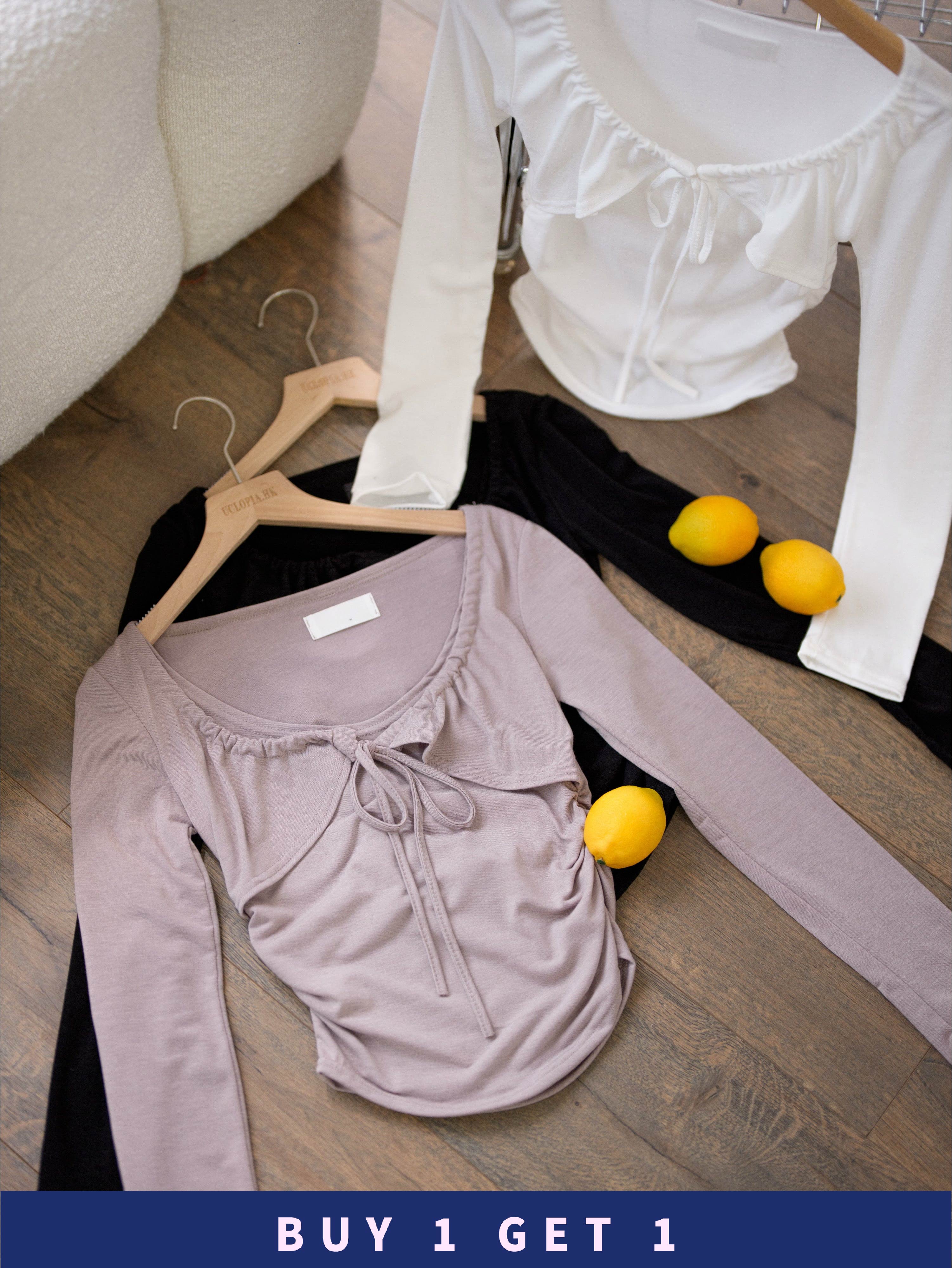 #46【 $99買一送一 】小披肩斯文綁帶套裝 背心+外套