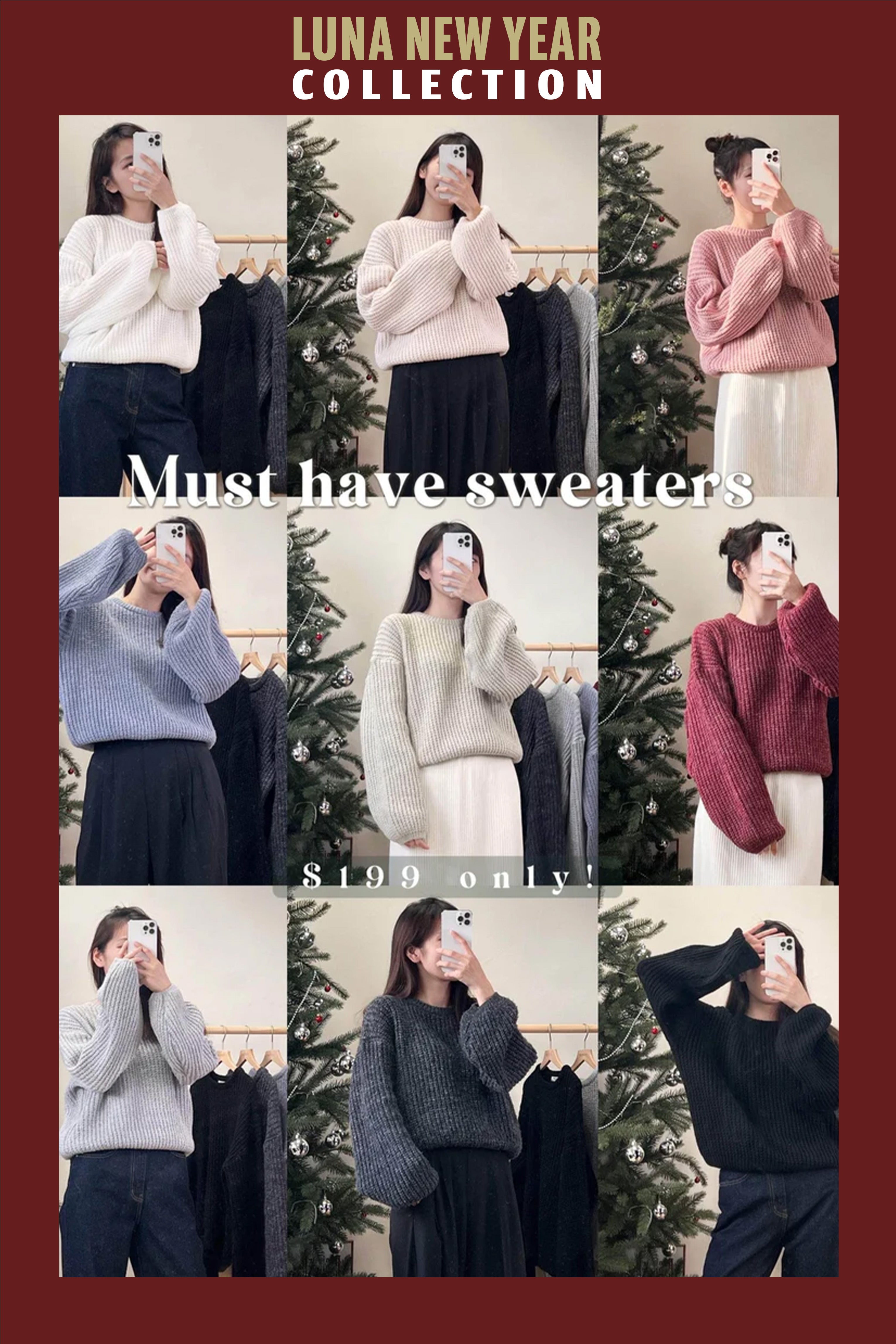 【Early Christmas🎅🏻🍷🎄】 Must have items 🧶 粗冷簡約泡泡袖針織毛衣 [九色入]