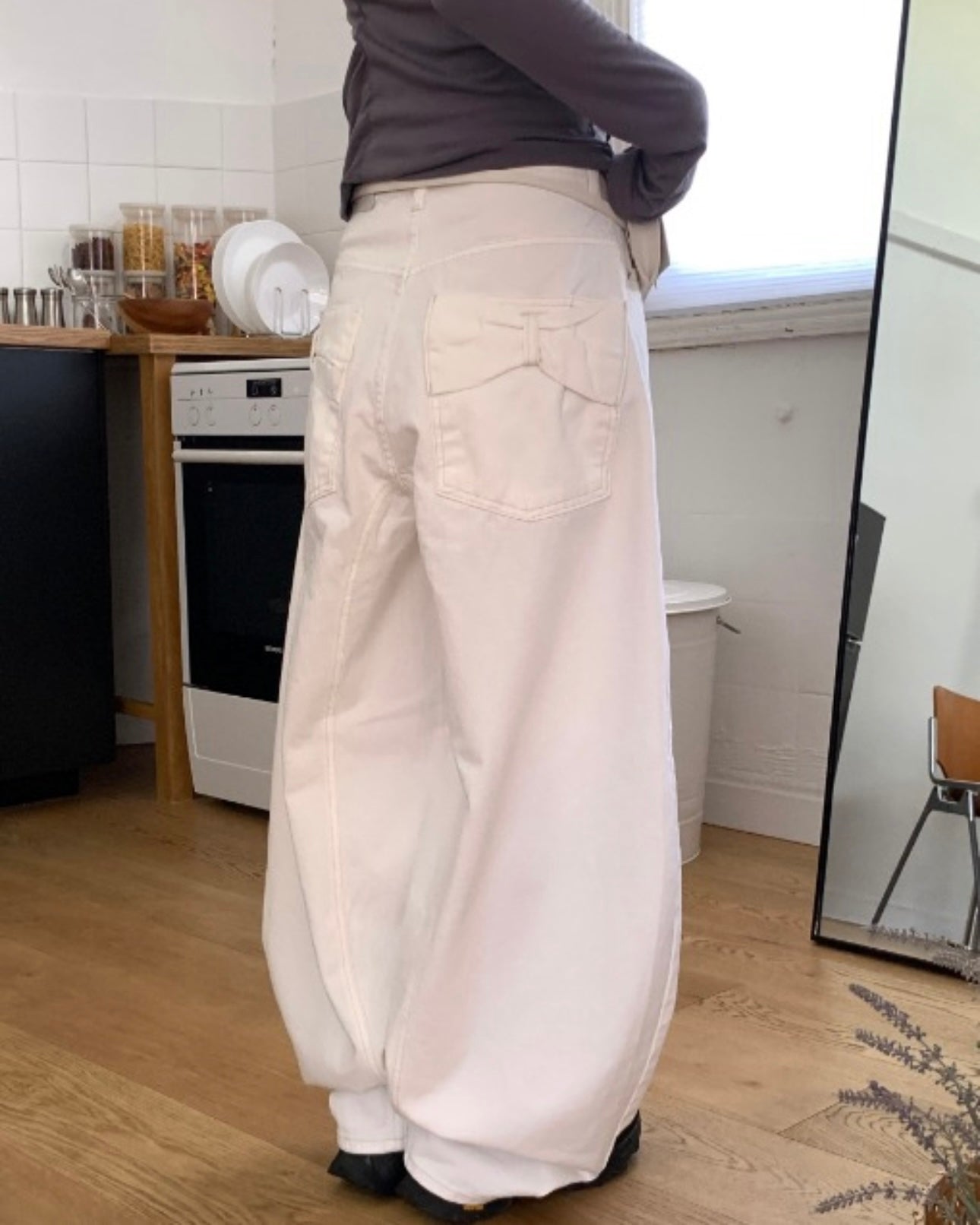 【Threads の 神褲大合集👖！】Ribbon Pocket Balloon Jeans ⋆꙳𝜗𝜚꙳.*‬‎［兩色入］