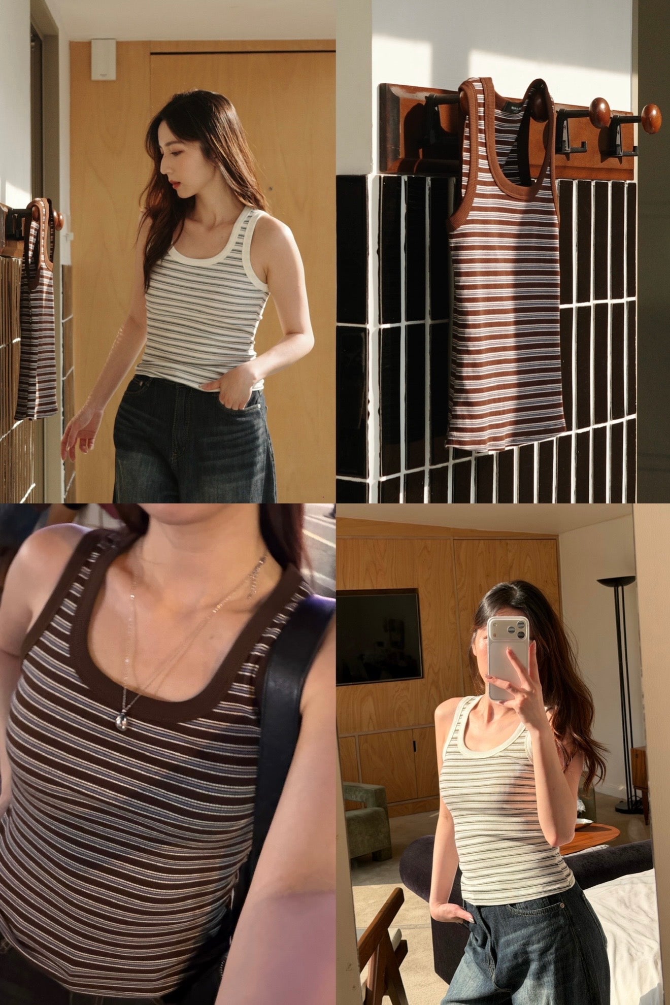 【泰國早鳥連線🇹🇭】#5 超靚間條配色 ~ Special color striped Vest［兩色入］￼