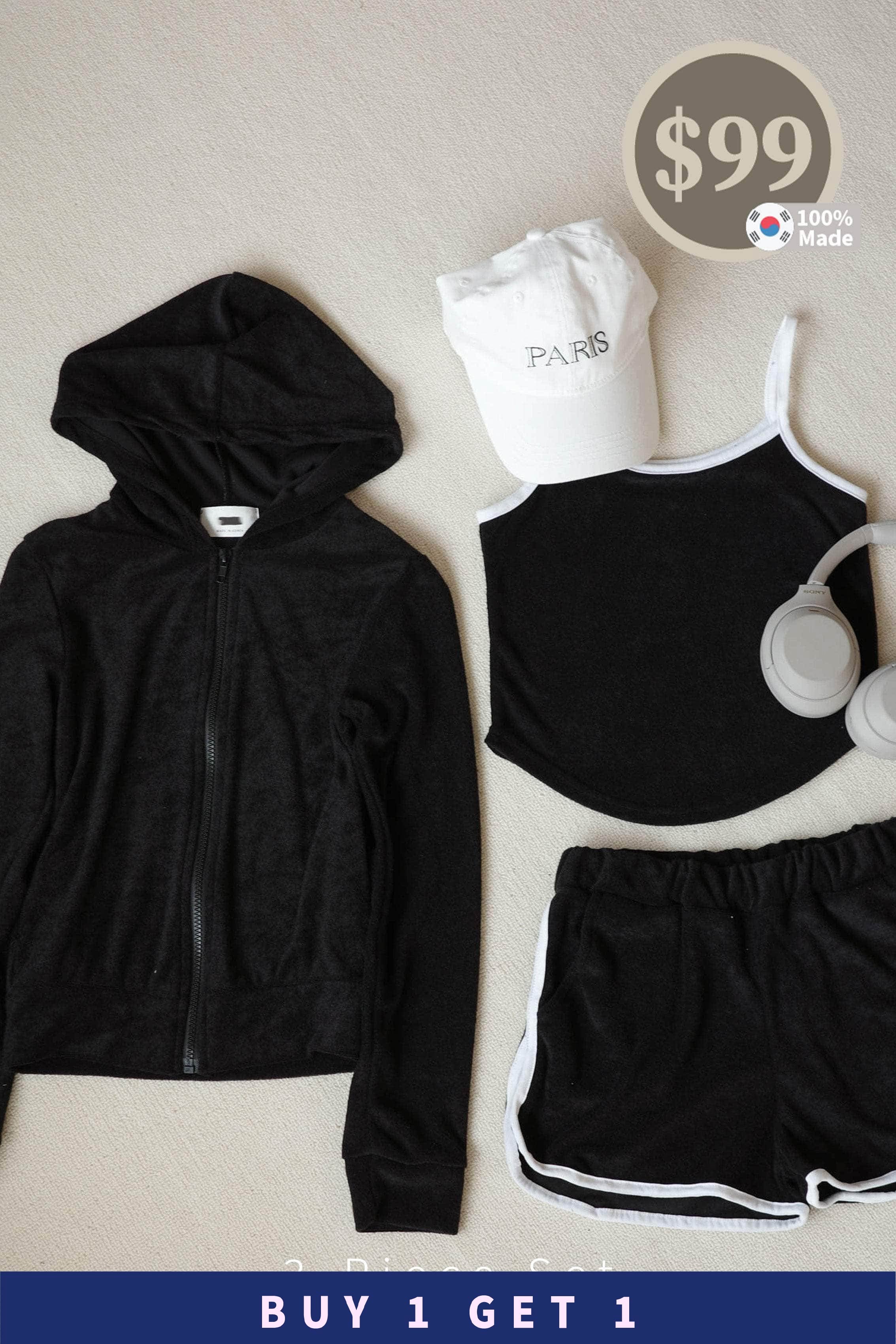 #81【 $99買一送一 】運動風毛巾料兩套裝 背心+短褲