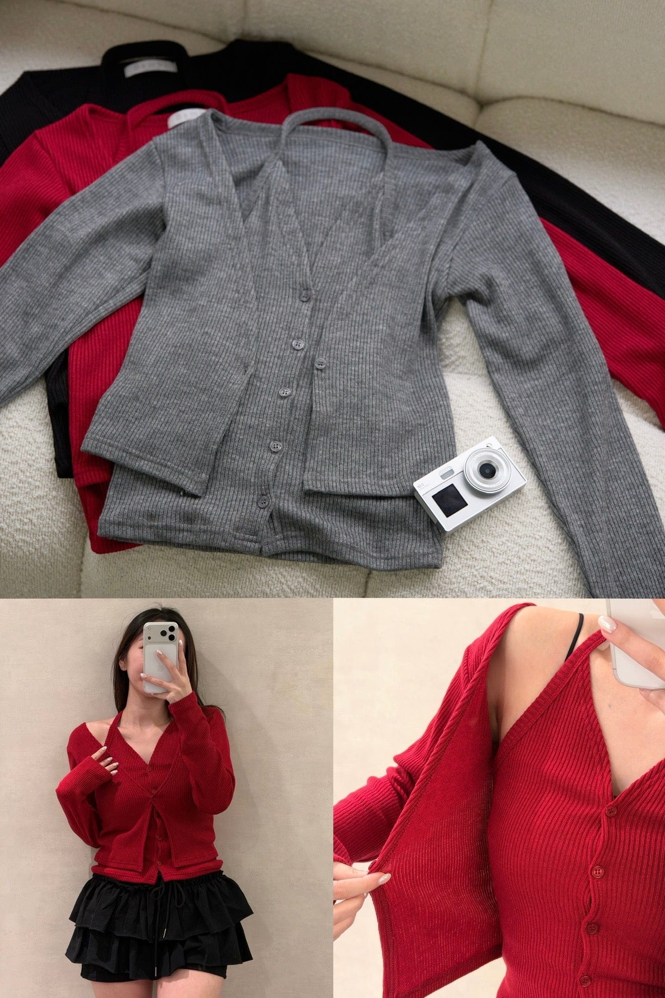 【 歷屆最精彩！$99震撼價❗️#20 】坑紋掛頸背心外套假兩件［三色入］