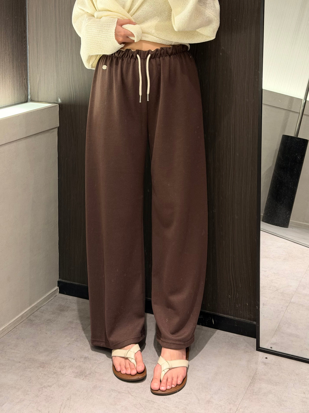 【 $99開季震撼價❗️ 】#41 | 捲捲邊拼色直筒薄棉褲［三色入］